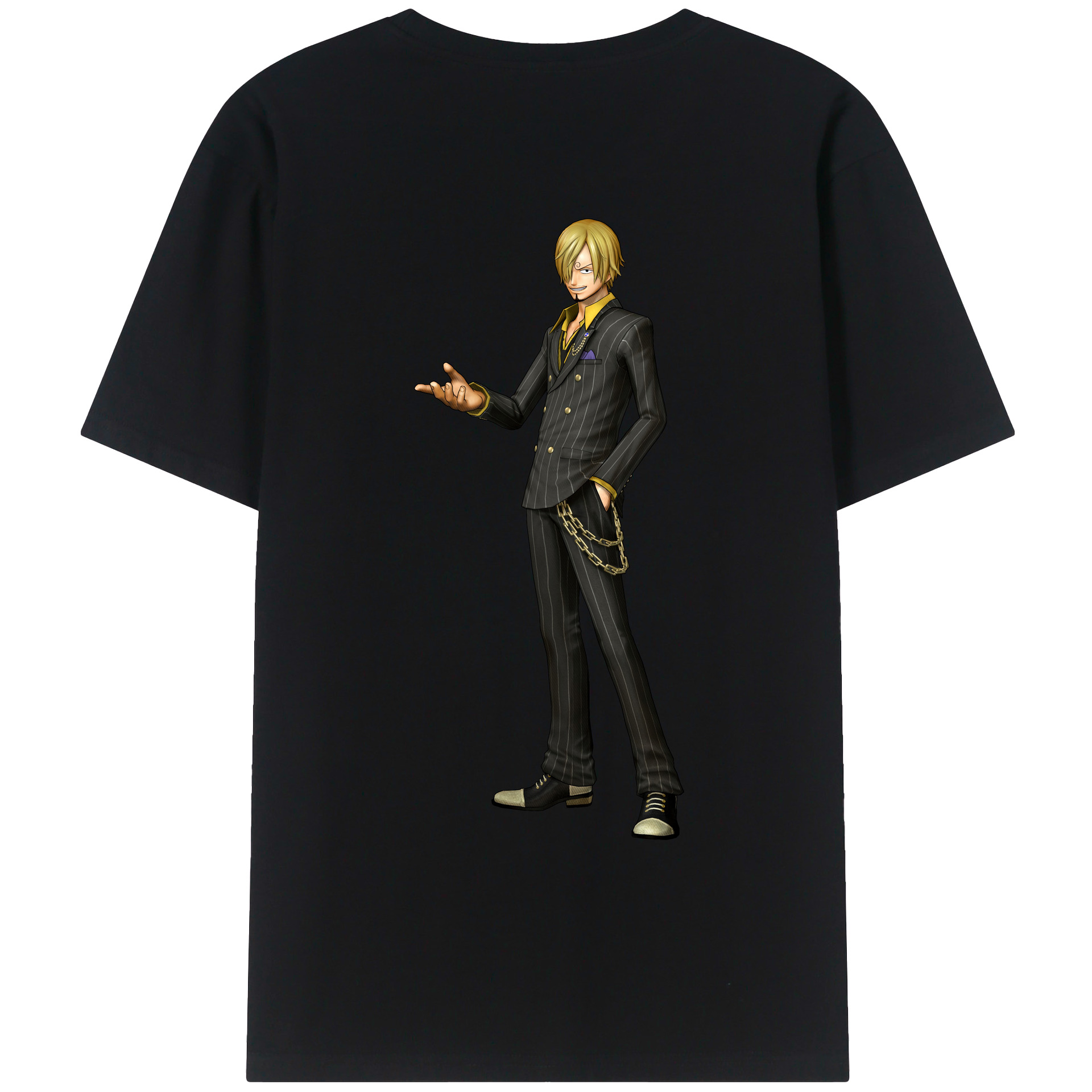 （画像用） ワンピース サンジ ONE PIECE Sanji 綿100％ メンズ半袖Tシャツ（バックプリント） 通気性
