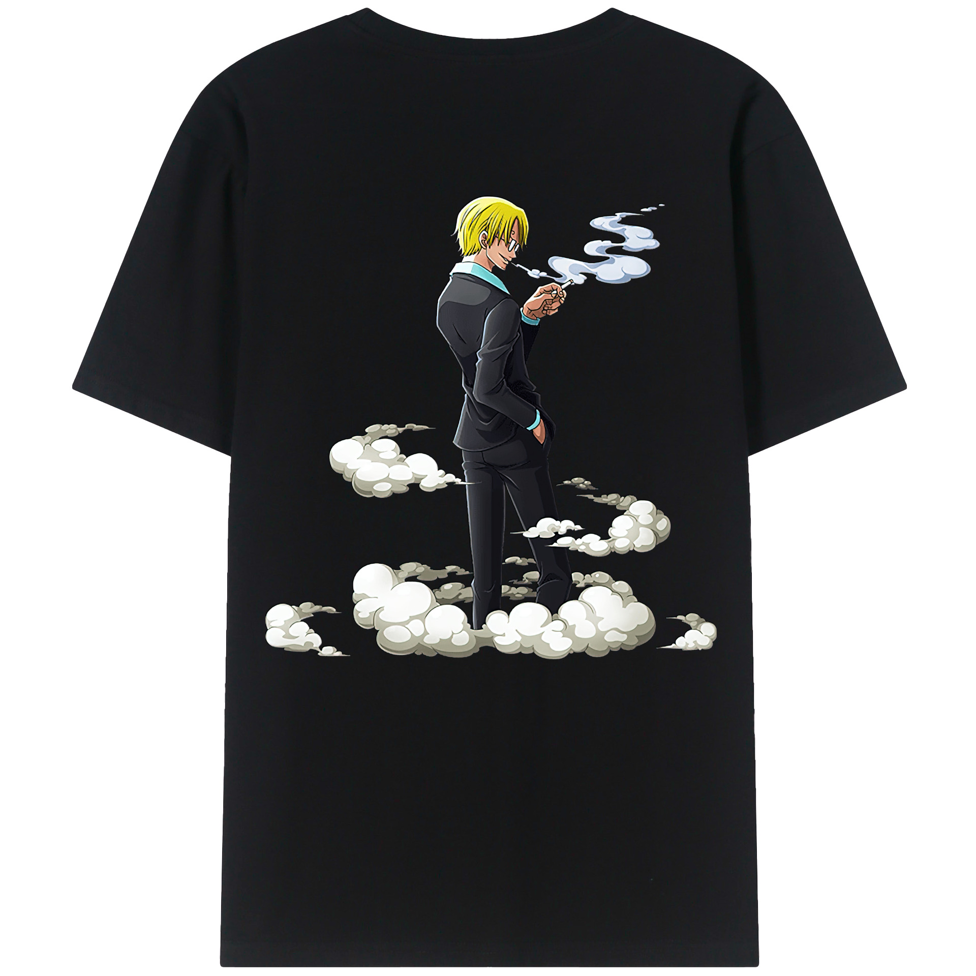 （画像用） ワンピース サンジ ONE PIECE Sanji 綿100％ メンズ半袖Tシャツ（バックプリント） 通気性