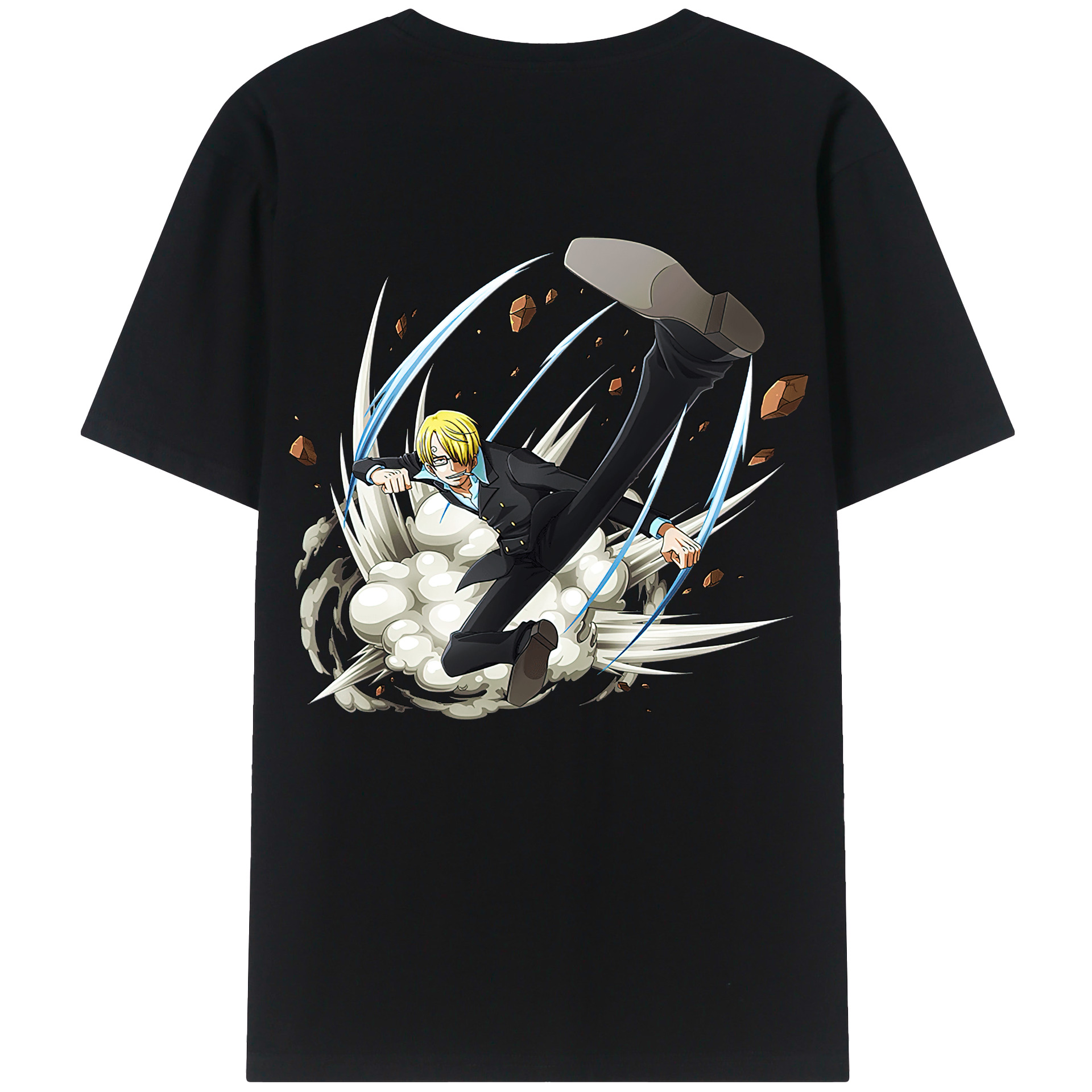 （画像用） ワンピース サンジ ONE PIECE Sanji 綿100％ メンズ半袖Tシャツ（バックプリント） 通気性