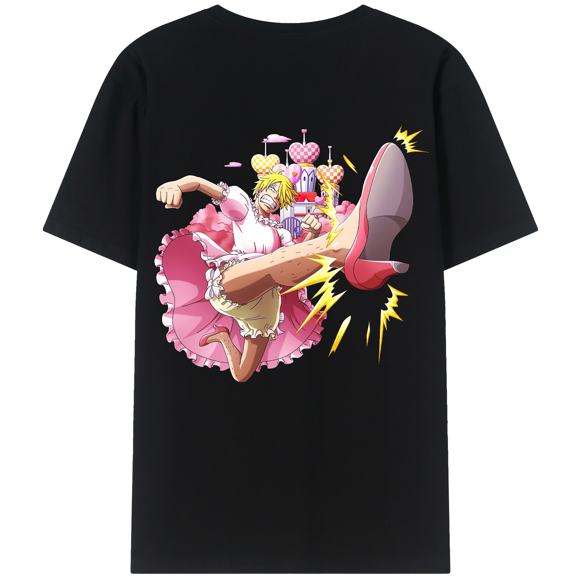 （画像用） ワンピース サンジ ONE PIECE Sanji 綿100％ メンズ半袖Tシャツ（バックプリント） 通気性