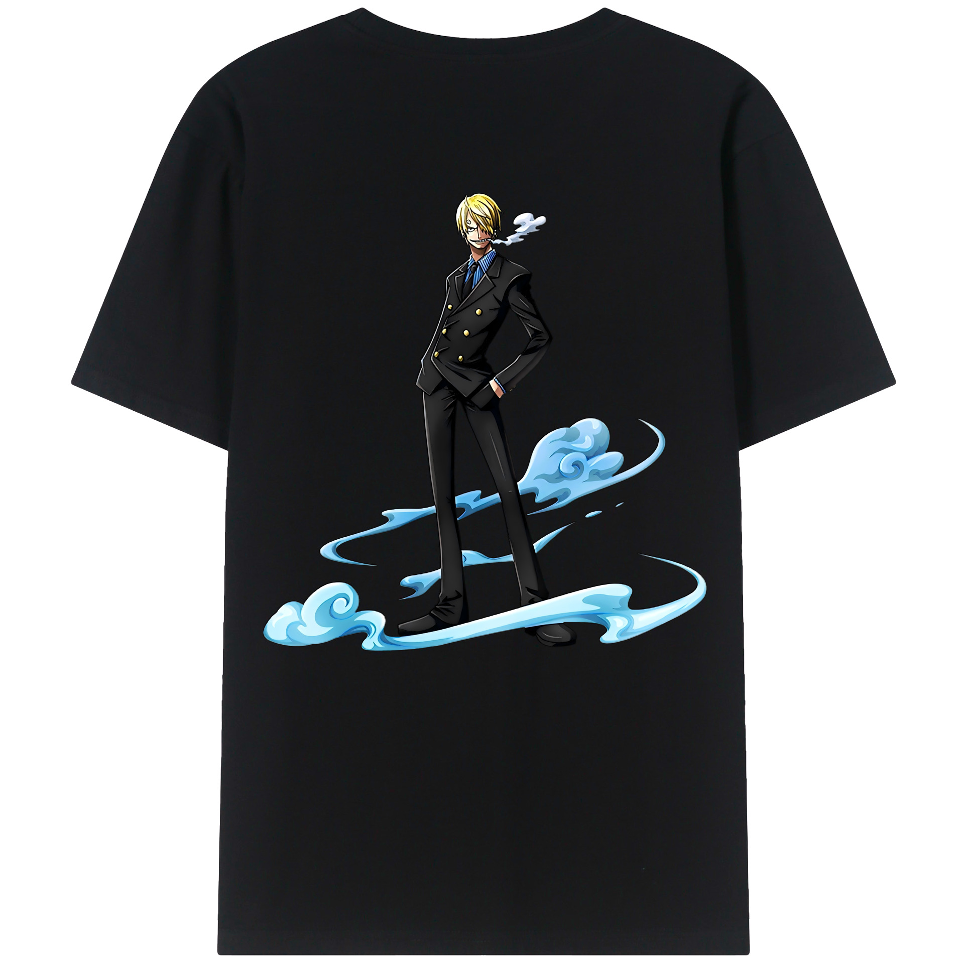 （画像用） ワンピース サンジ ONE PIECE Sanji 綿100％ メンズ半袖Tシャツ（バックプリント） 通気性