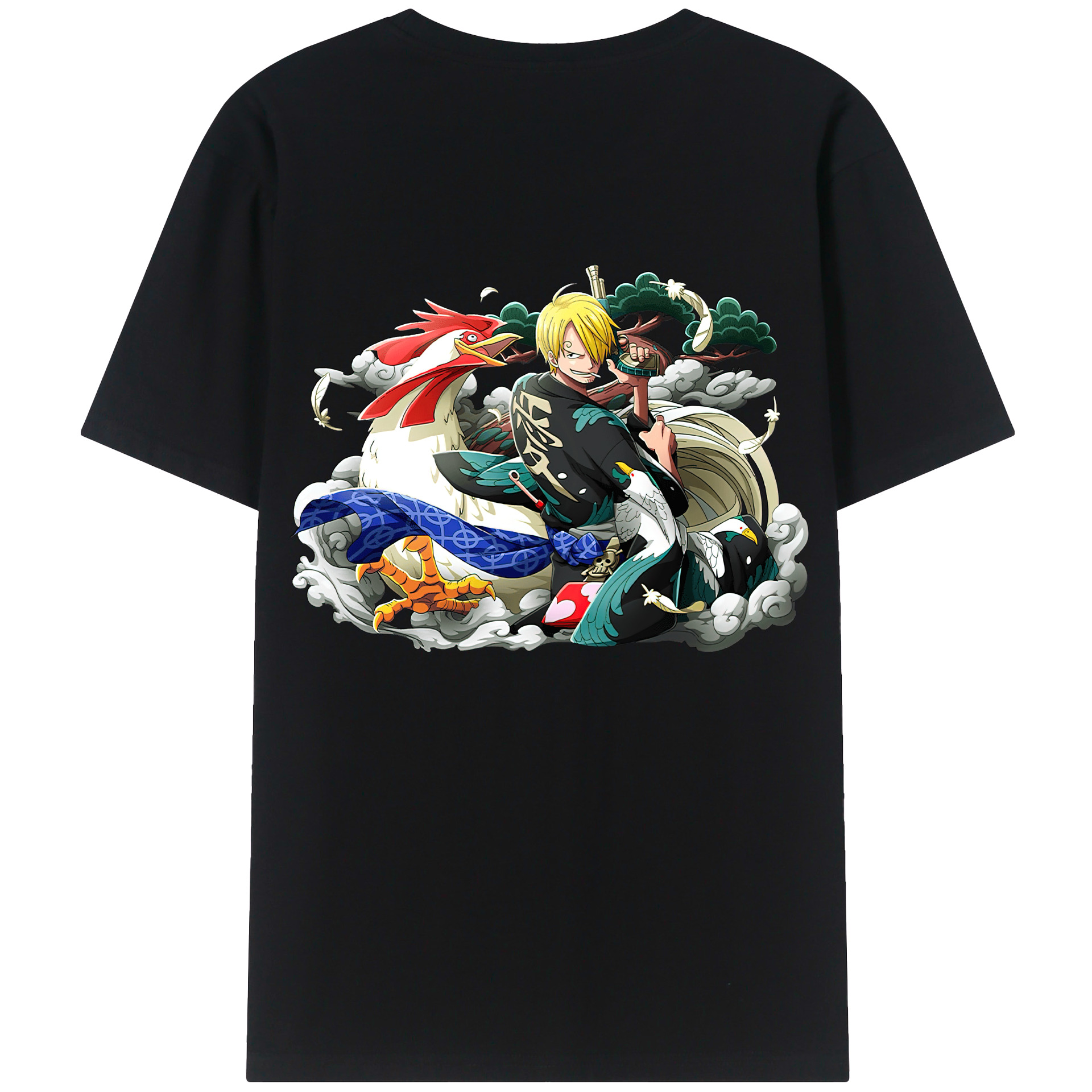（画像用） ワンピース サンジ ONE PIECE Sanji 綿100％ メンズ半袖Tシャツ（バックプリント） 通気性