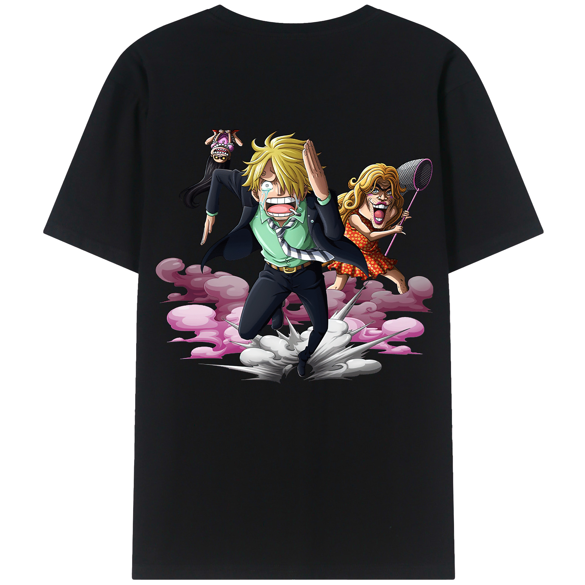 （画像用） ワンピース サンジ ONE PIECE Sanji 綿100％ メンズ半袖Tシャツ（バックプリント） 通気性