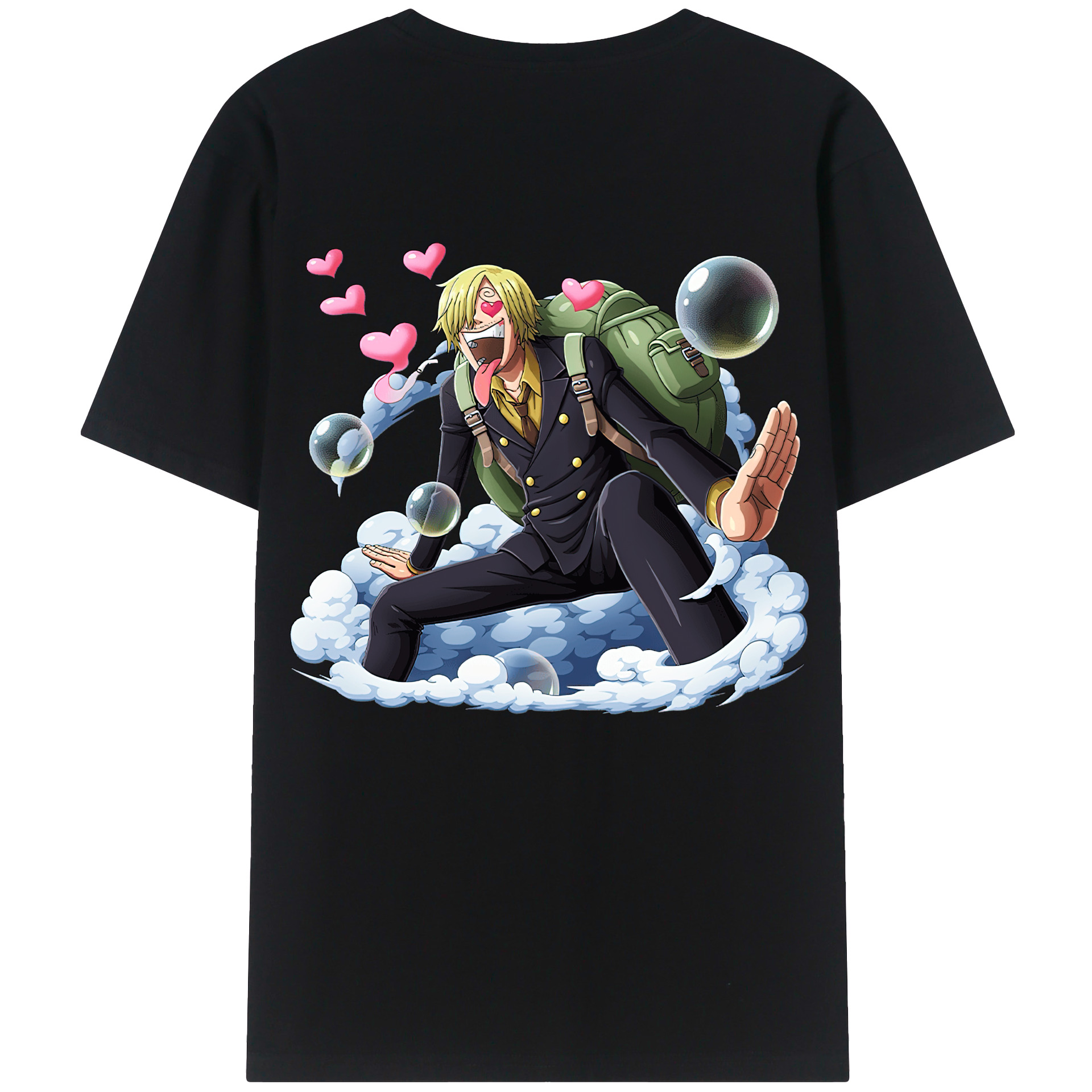 （画像用） ワンピース サンジ ONE PIECE Sanji 綿100％ メンズ半袖Tシャツ（バックプリント） 通気性