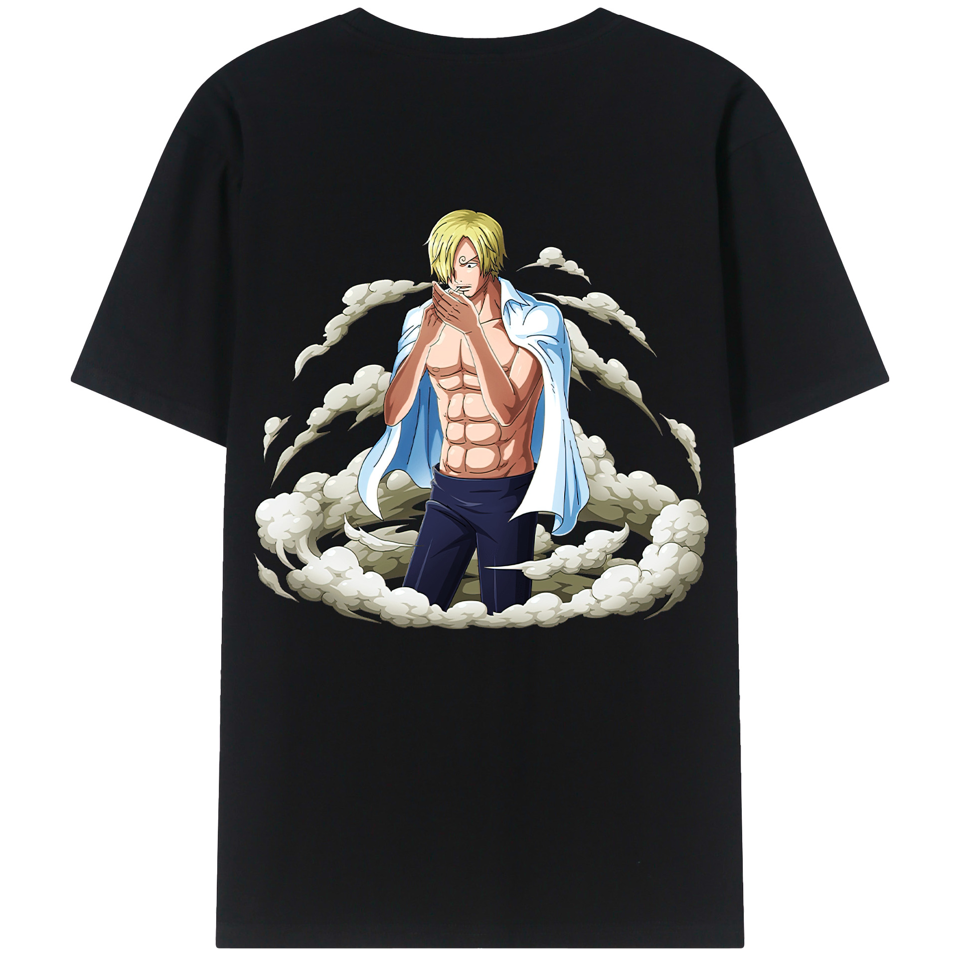 （画像用） ワンピース サンジ ONE PIECE Sanji 綿100％ メンズ半袖Tシャツ（バックプリント） 通気性
