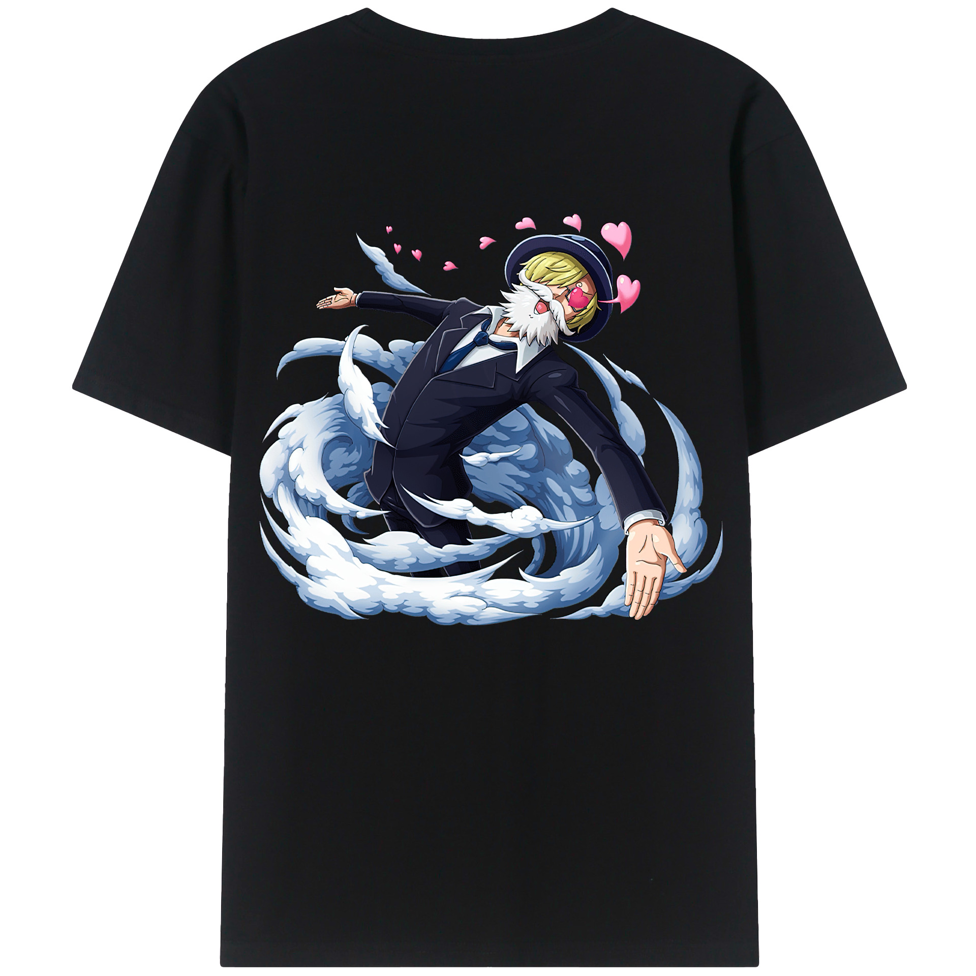 （画像用） ワンピース サンジ ONE PIECE Sanji 綿100％ メンズ半袖Tシャツ（バックプリント） 通気性