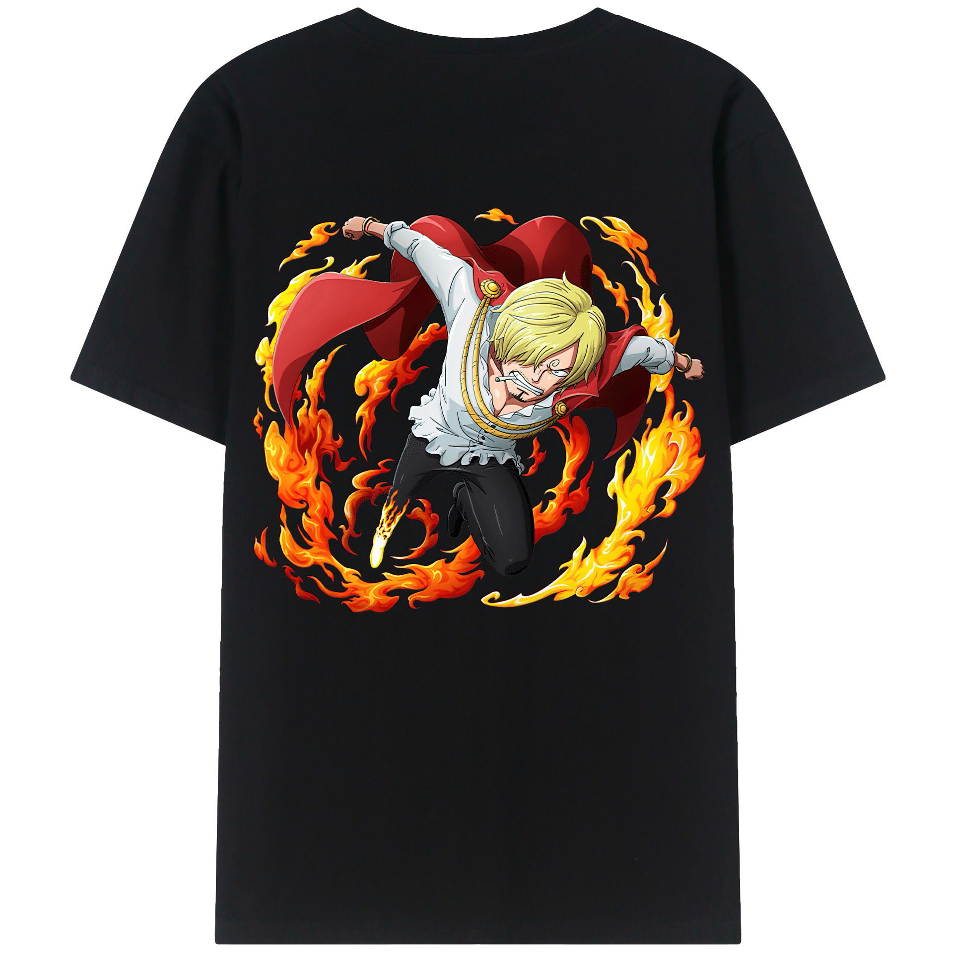（画像用） ワンピース サンジ ONE PIECE Sanji 綿100％ メンズ半袖Tシャツ（バックプリント） 通気性
