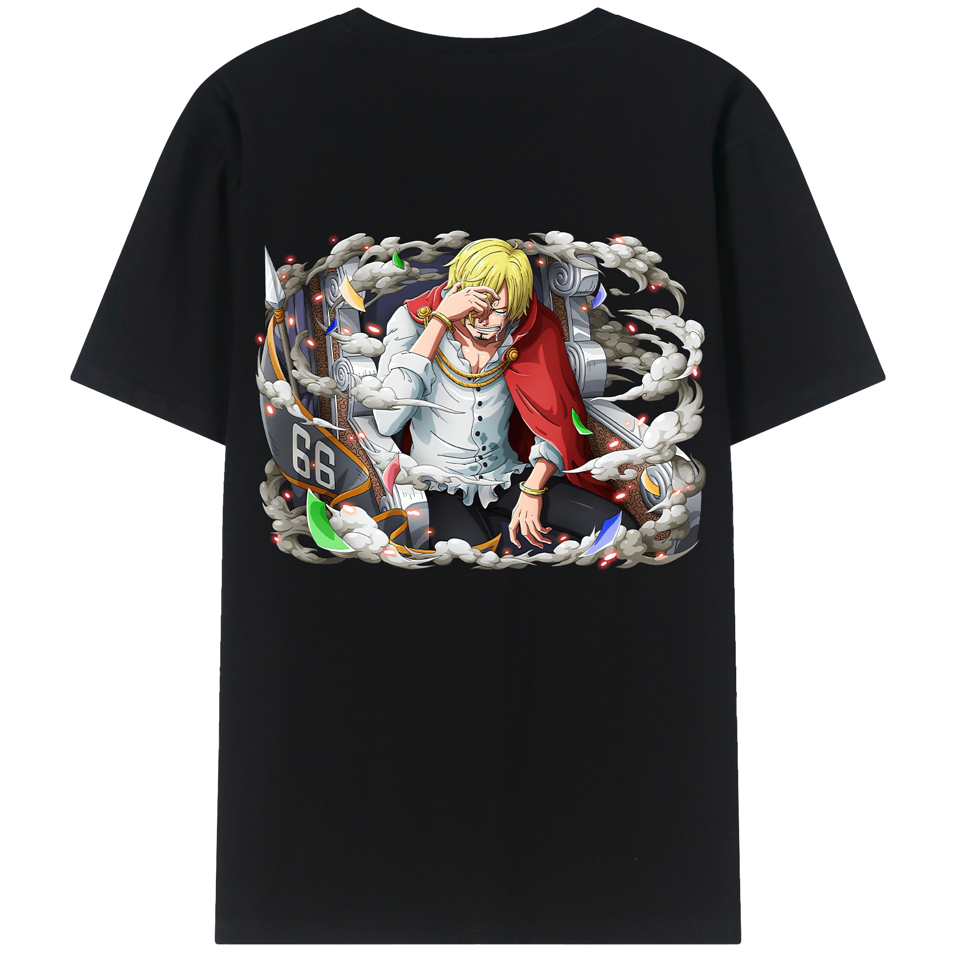 （画像用） ワンピース サンジ ONE PIECE Sanji 綿100％ メンズ半袖Tシャツ（バックプリント） 通気性