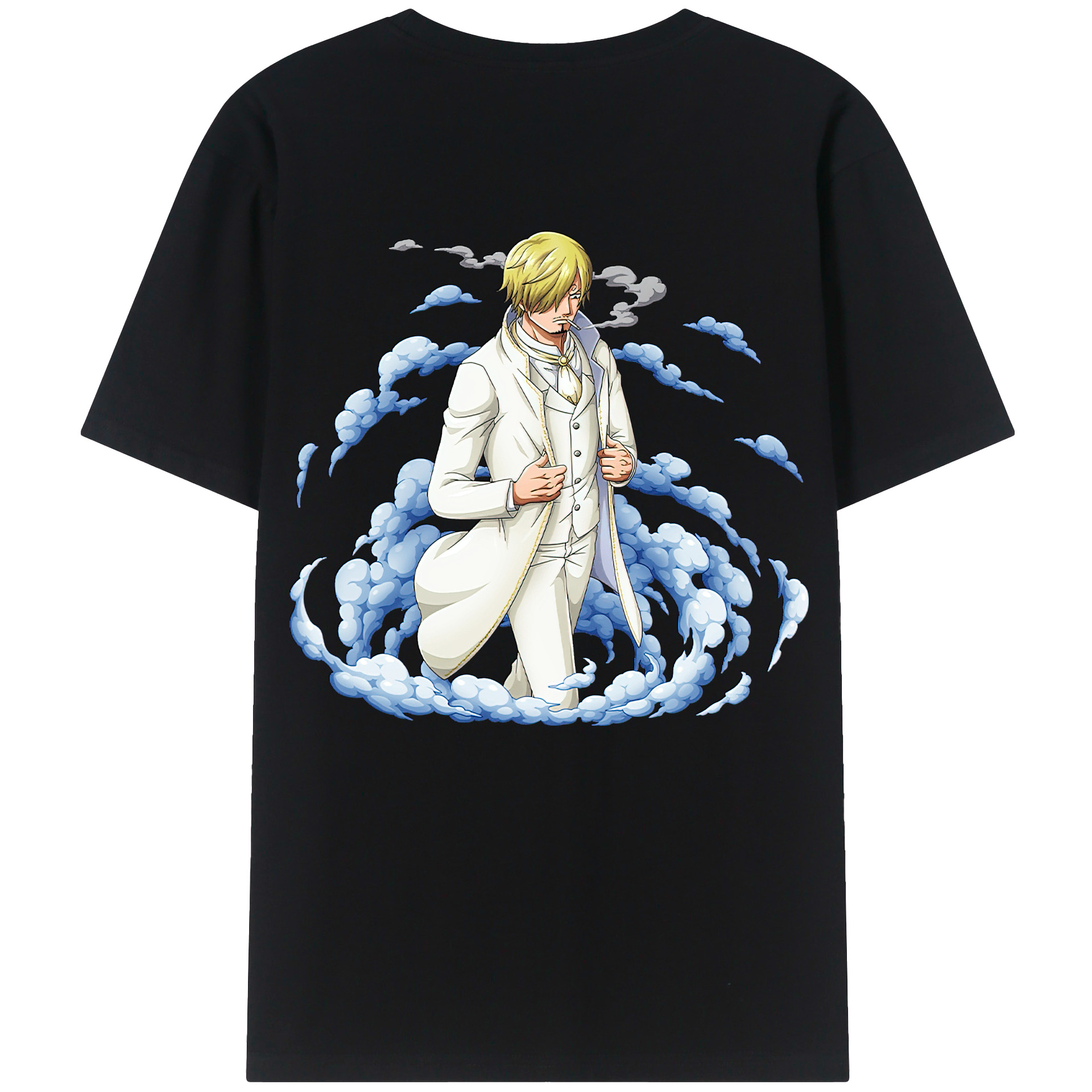 （画像用） ワンピース サンジ ONE PIECE Sanji 綿100％ メンズ半袖Tシャツ（バックプリント） 通気性