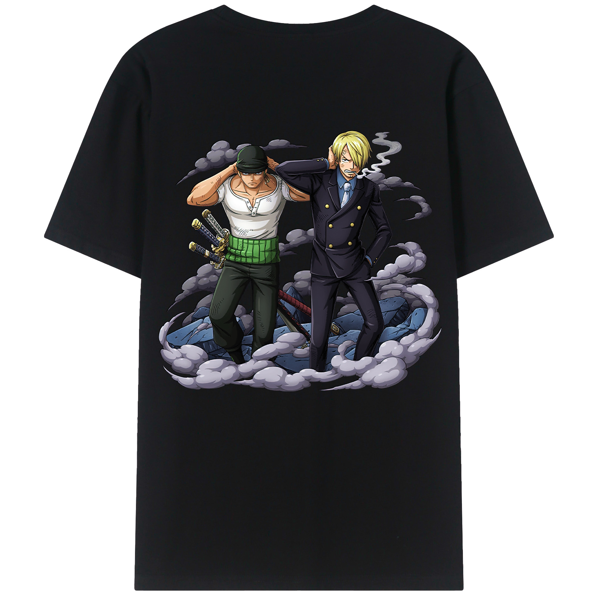 （画像用） ワンピース サンジ ONE PIECE Sanji 綿100％ メンズ半袖Tシャツ（バックプリント） 通気性