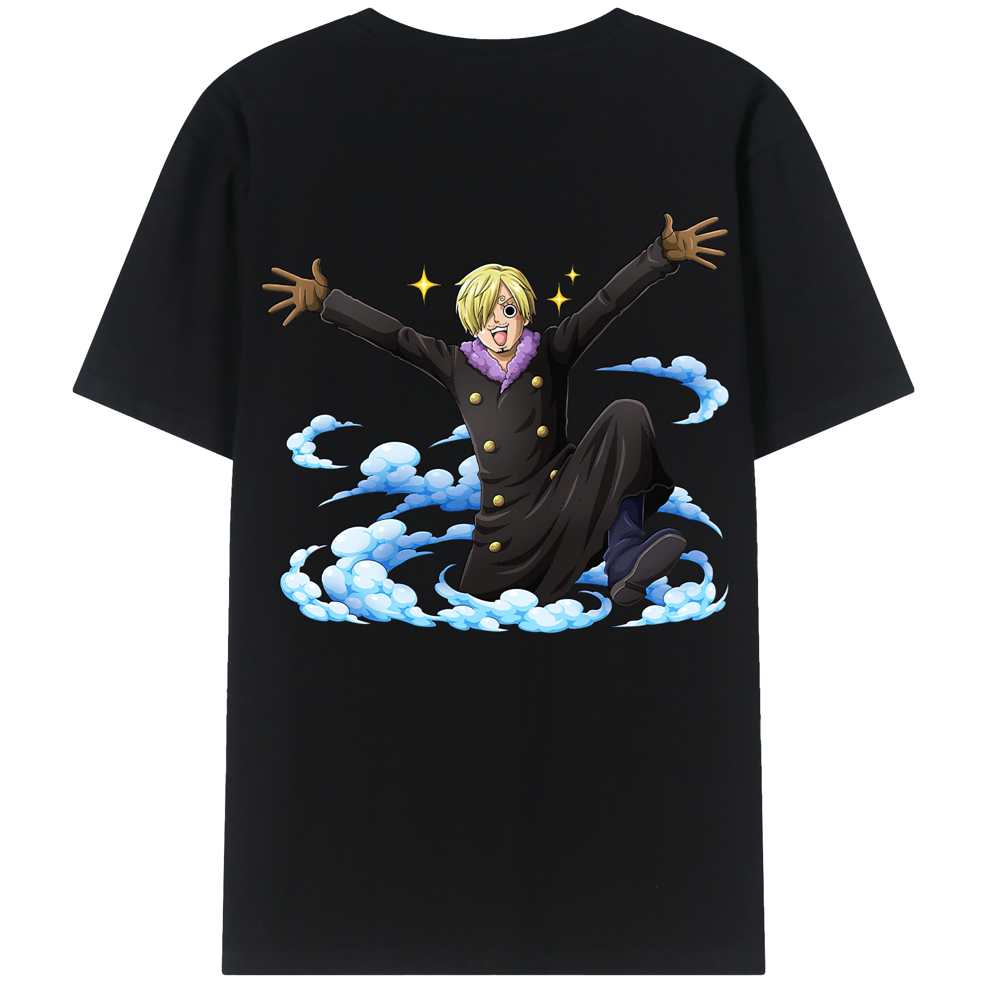 （画像用） ワンピース サンジ ONE PIECE Sanji 綿100％ メンズ半袖Tシャツ（バックプリント） 通気性