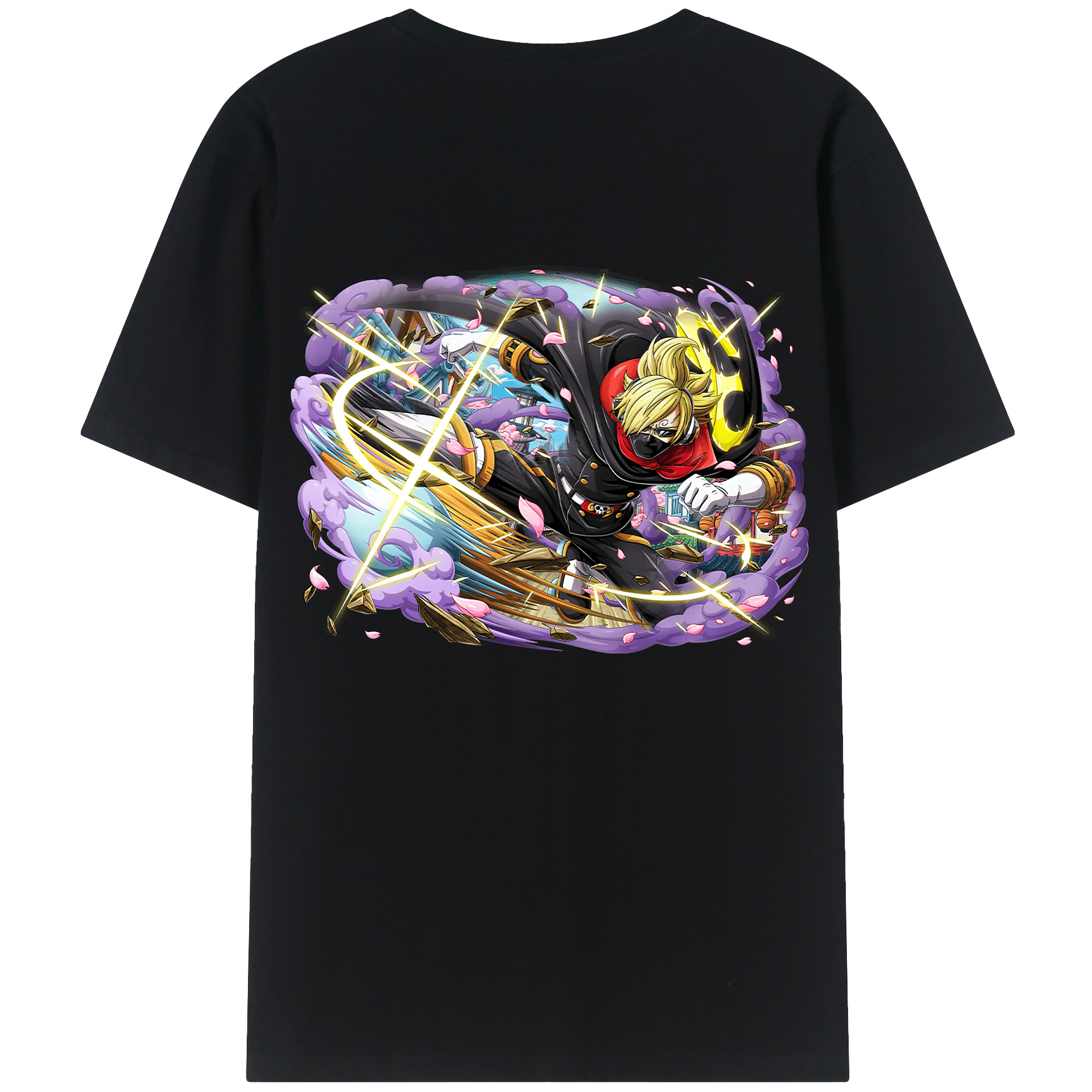 （画像用） ワンピース サンジ ONE PIECE Sanji 綿100％ メンズ半袖Tシャツ（バックプリント） 通気性