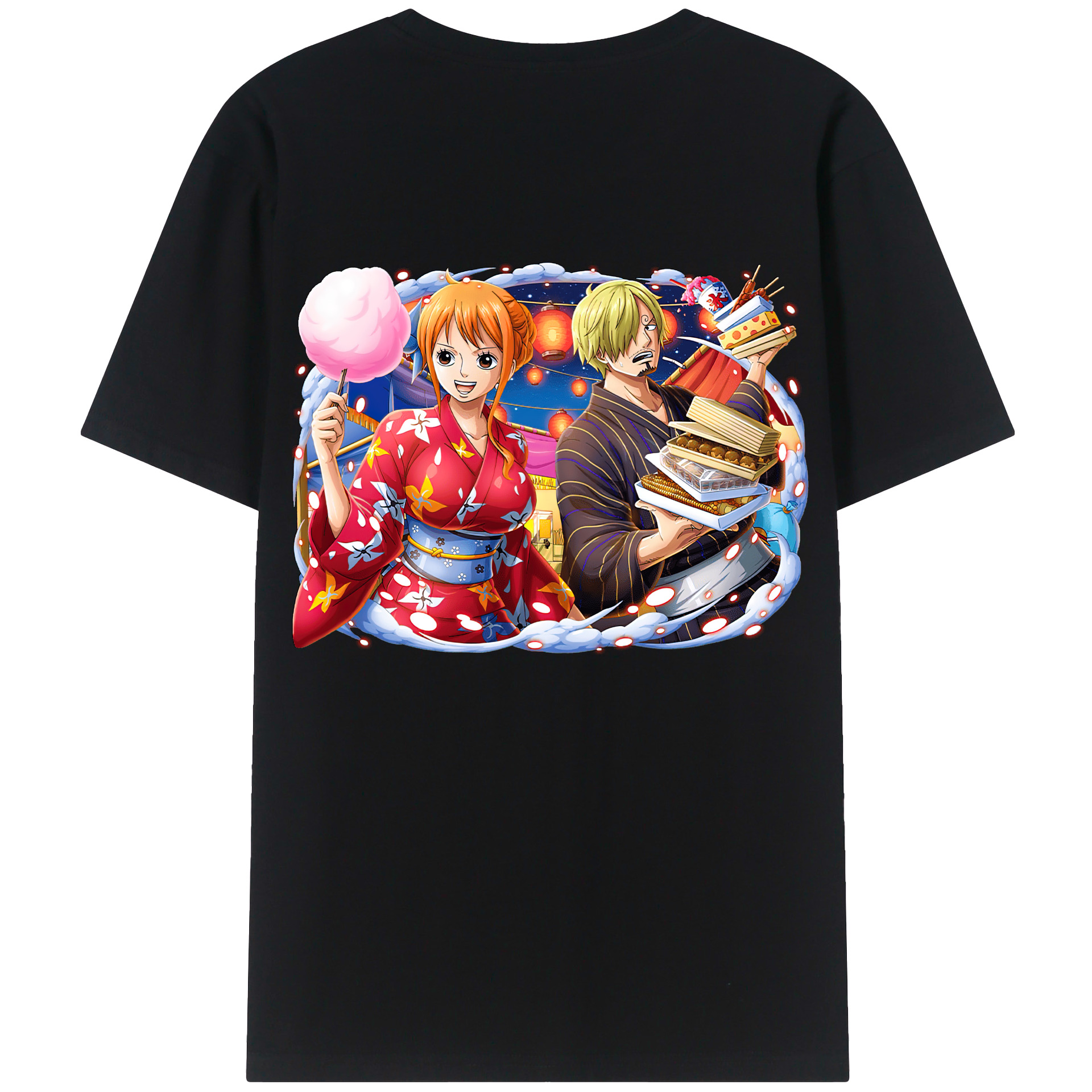 （画像用） ワンピース サンジ ONE PIECE Sanji 綿100％ メンズ半袖Tシャツ（バックプリント） 通気性