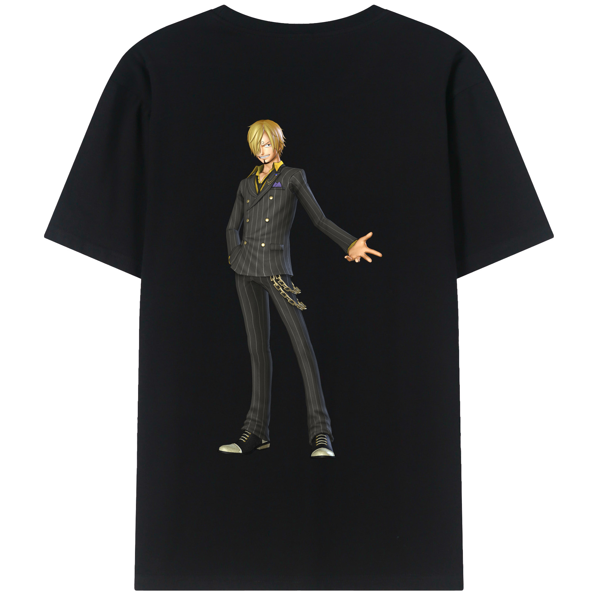 （画像用） ワンピース サンジ ONE PIECE Sanji 綿100％ メンズ半袖Tシャツ（バックプリント） 通気性