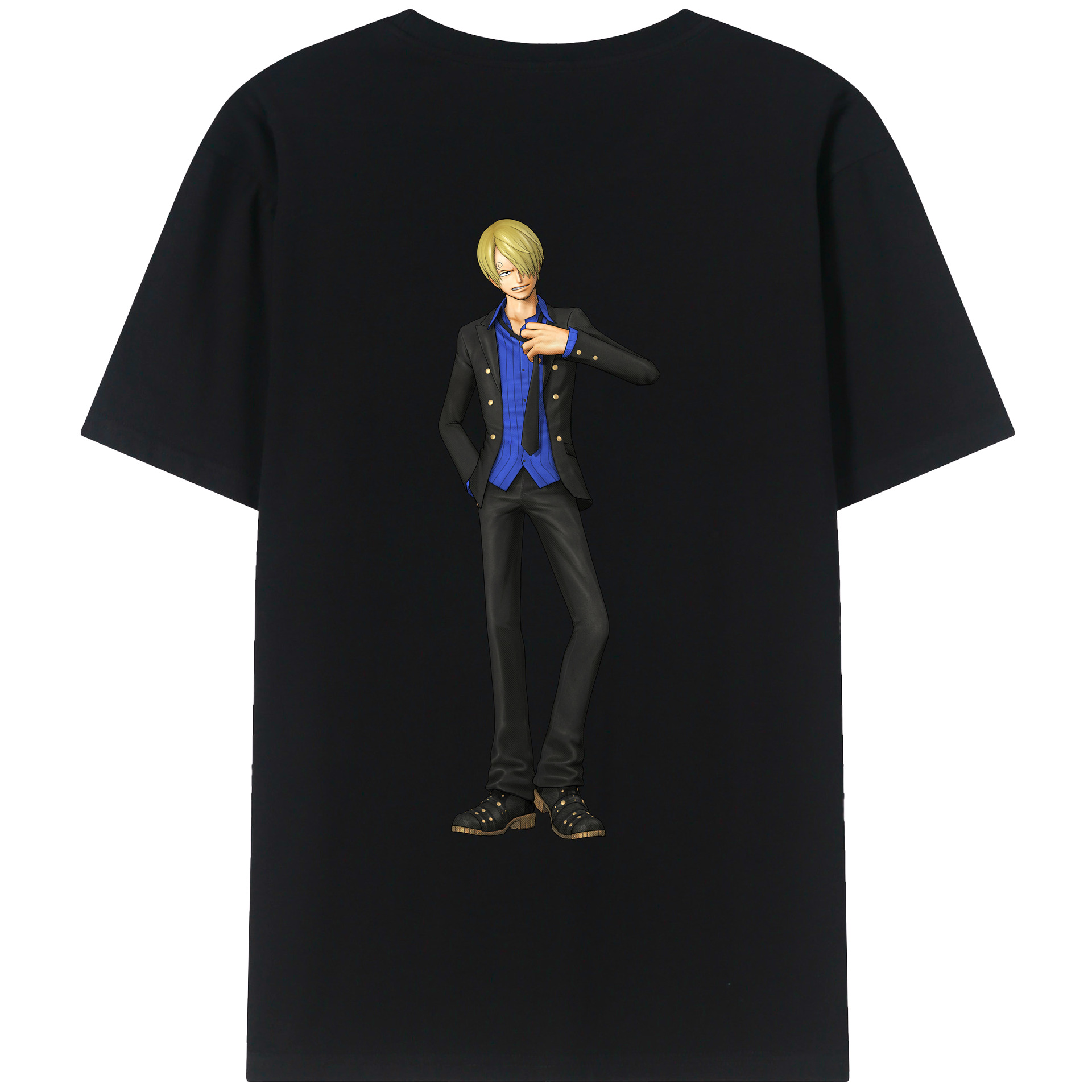 （画像用） ワンピース サンジ ONE PIECE Sanji 綿100％ メンズ半袖Tシャツ（バックプリント） 通気性