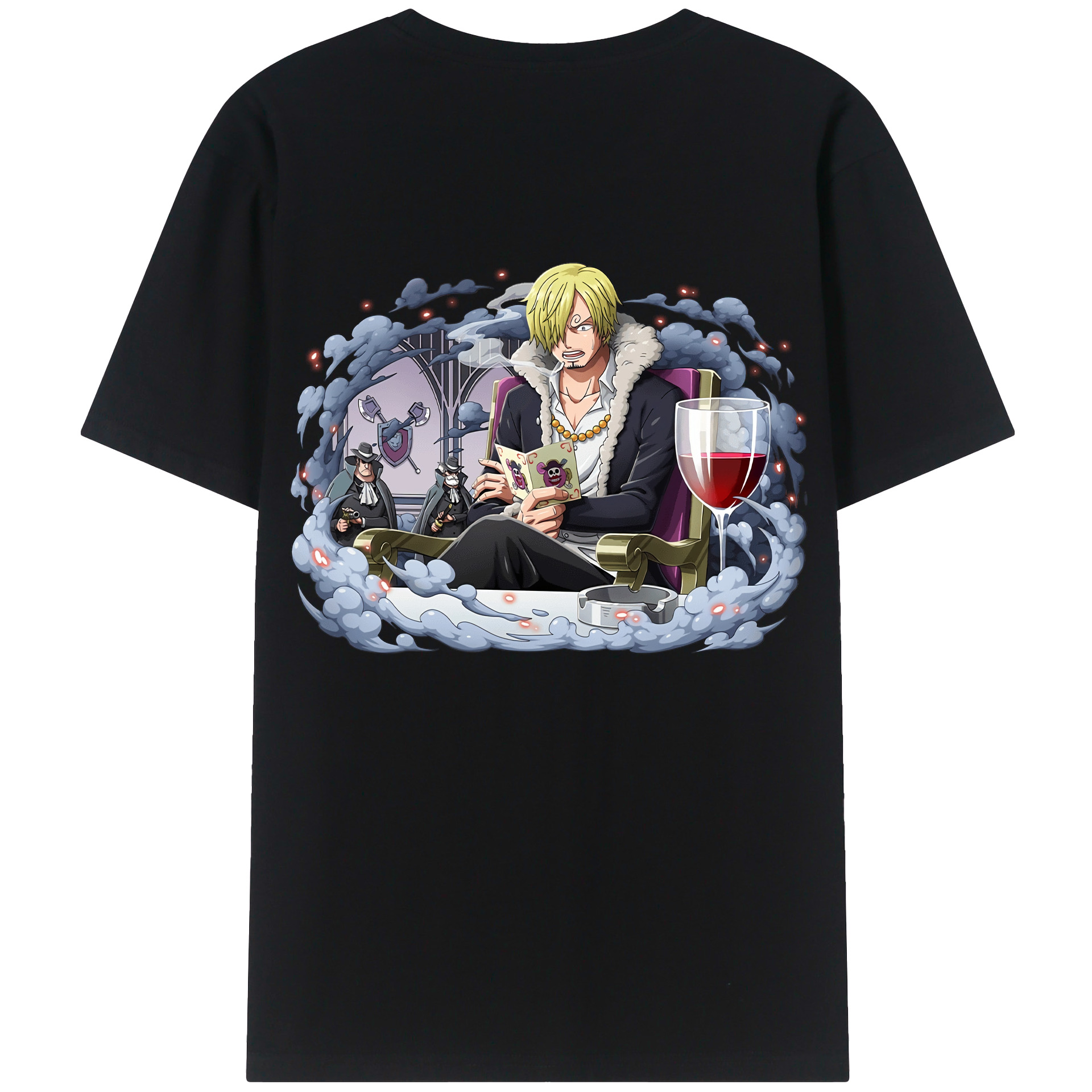 （画像用） ワンピース サンジ ONE PIECE Sanji 綿100％ メンズ半袖Tシャツ（バックプリント） 通気性
