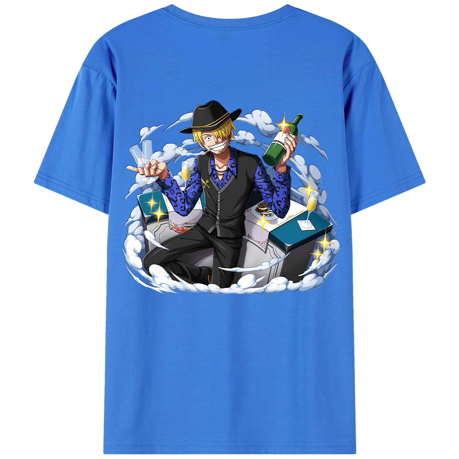 （画像用） ワンピース サンジ ONE PIECE Sanji 綿100％ メンズ半袖Tシャツ（バックプリント） 通気性