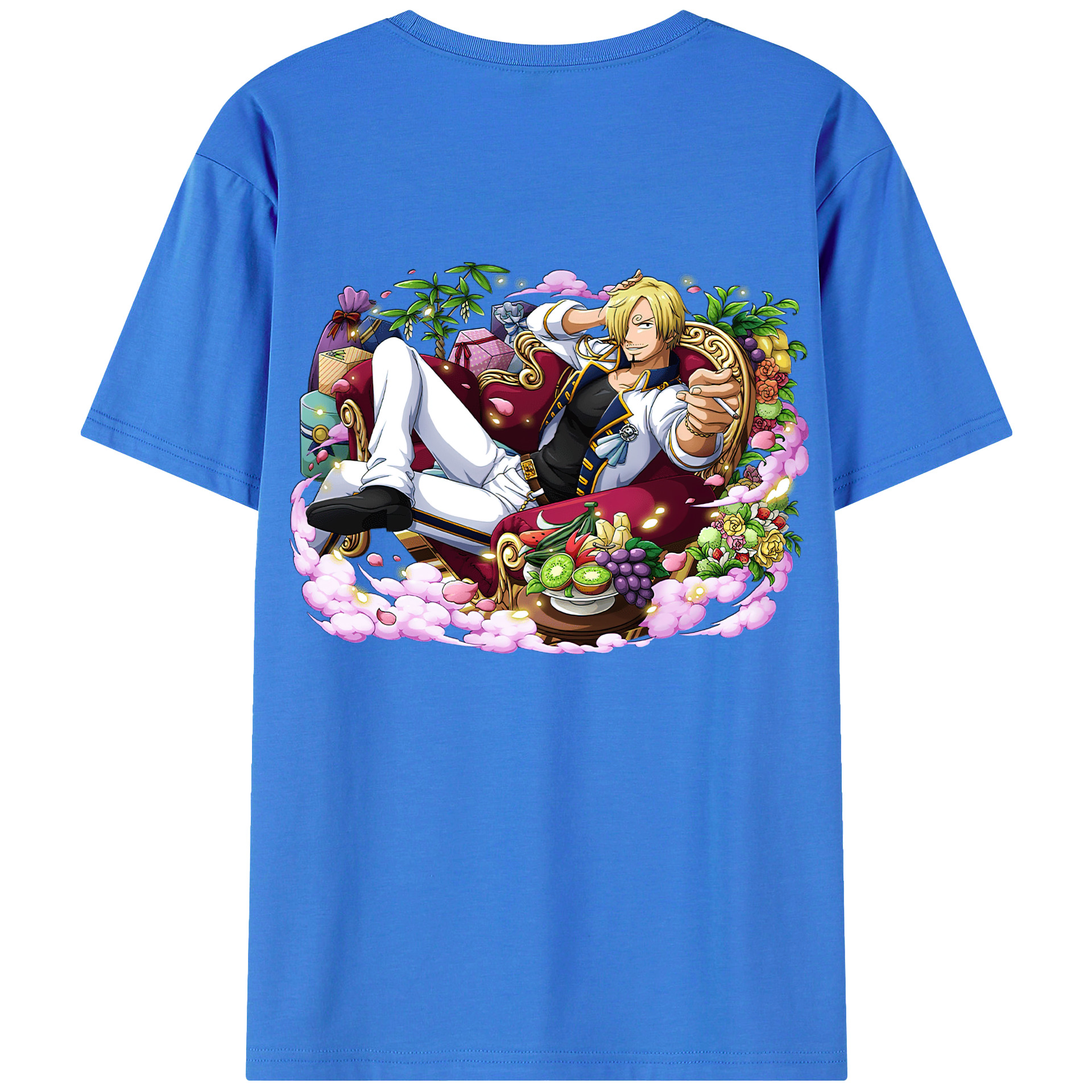 （画像用） ワンピース サンジ ONE PIECE Sanji 綿100％ メンズ半袖Tシャツ（バックプリント） 通気性