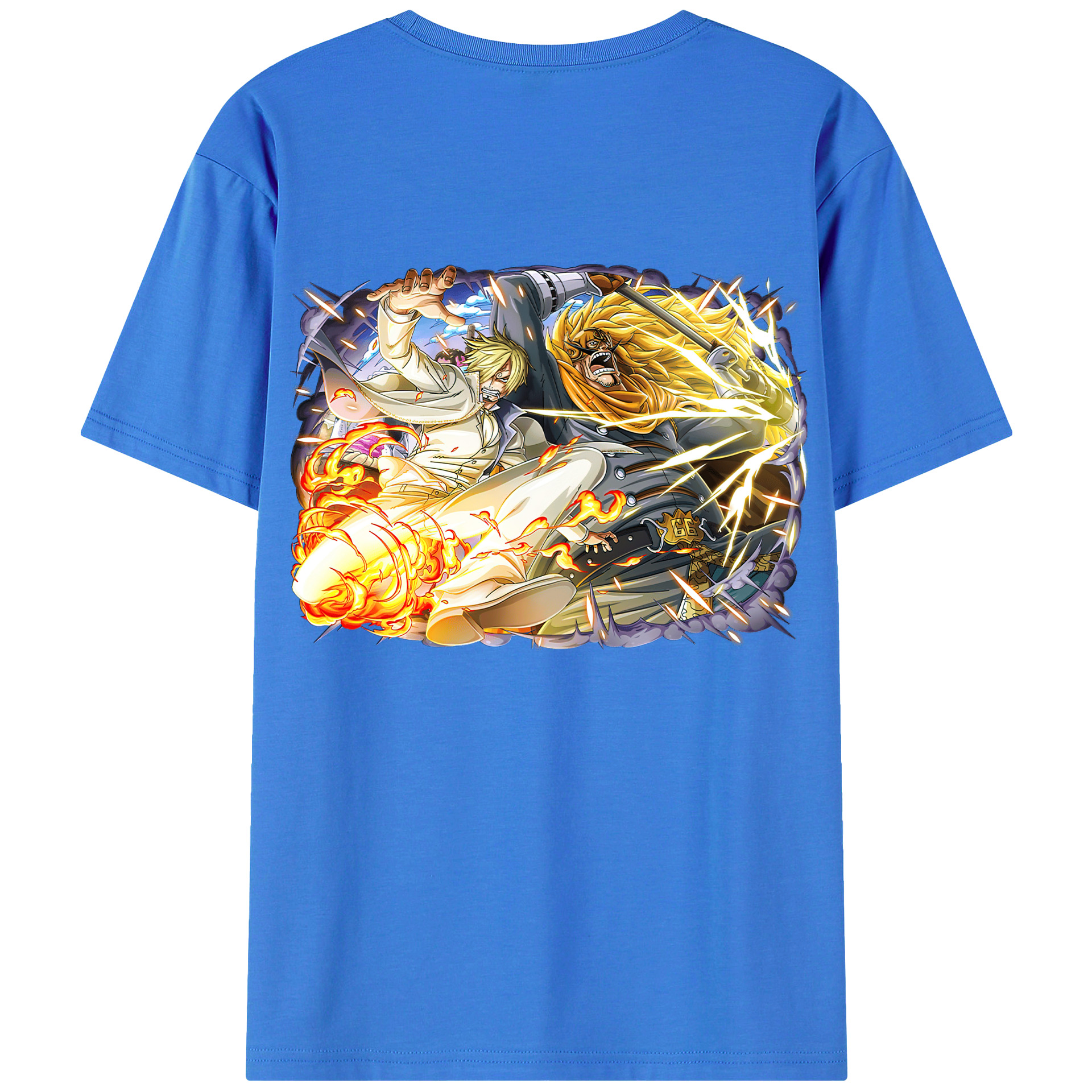 （画像用） ワンピース サンジ ONE PIECE Sanji 綿100％ メンズ半袖Tシャツ（バックプリント） 通気性