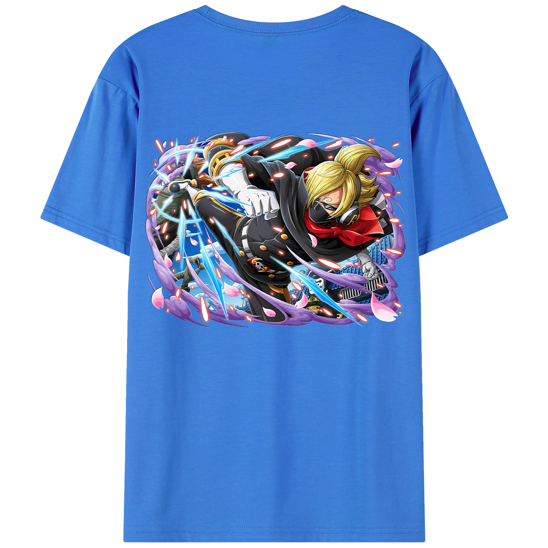 （画像用） ワンピース サンジ ONE PIECE Sanji 綿100％ メンズ半袖Tシャツ（バックプリント） 通気性