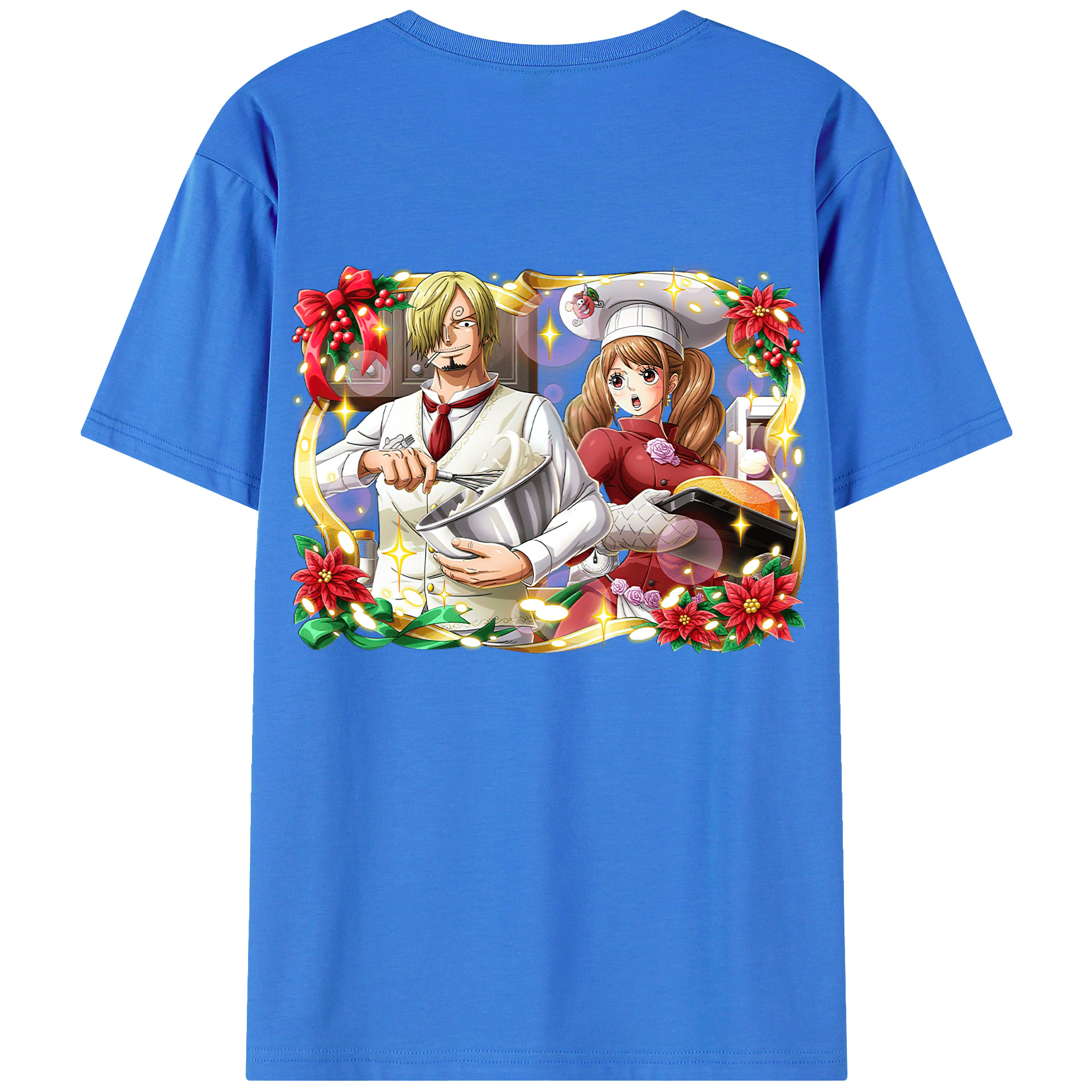 （画像用） ワンピース サンジ ONE PIECE Sanji 綿100％ メンズ半袖Tシャツ（バックプリント） 通気性