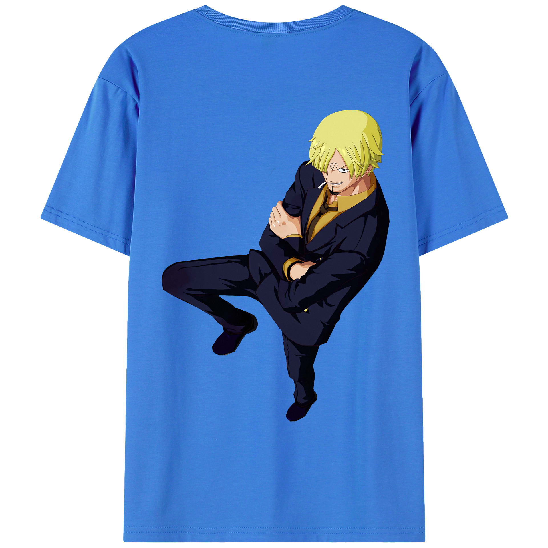（画像用） ワンピース サンジ ONE PIECE Sanji 綿100％ メンズ半袖Tシャツ（バックプリント） 通気性