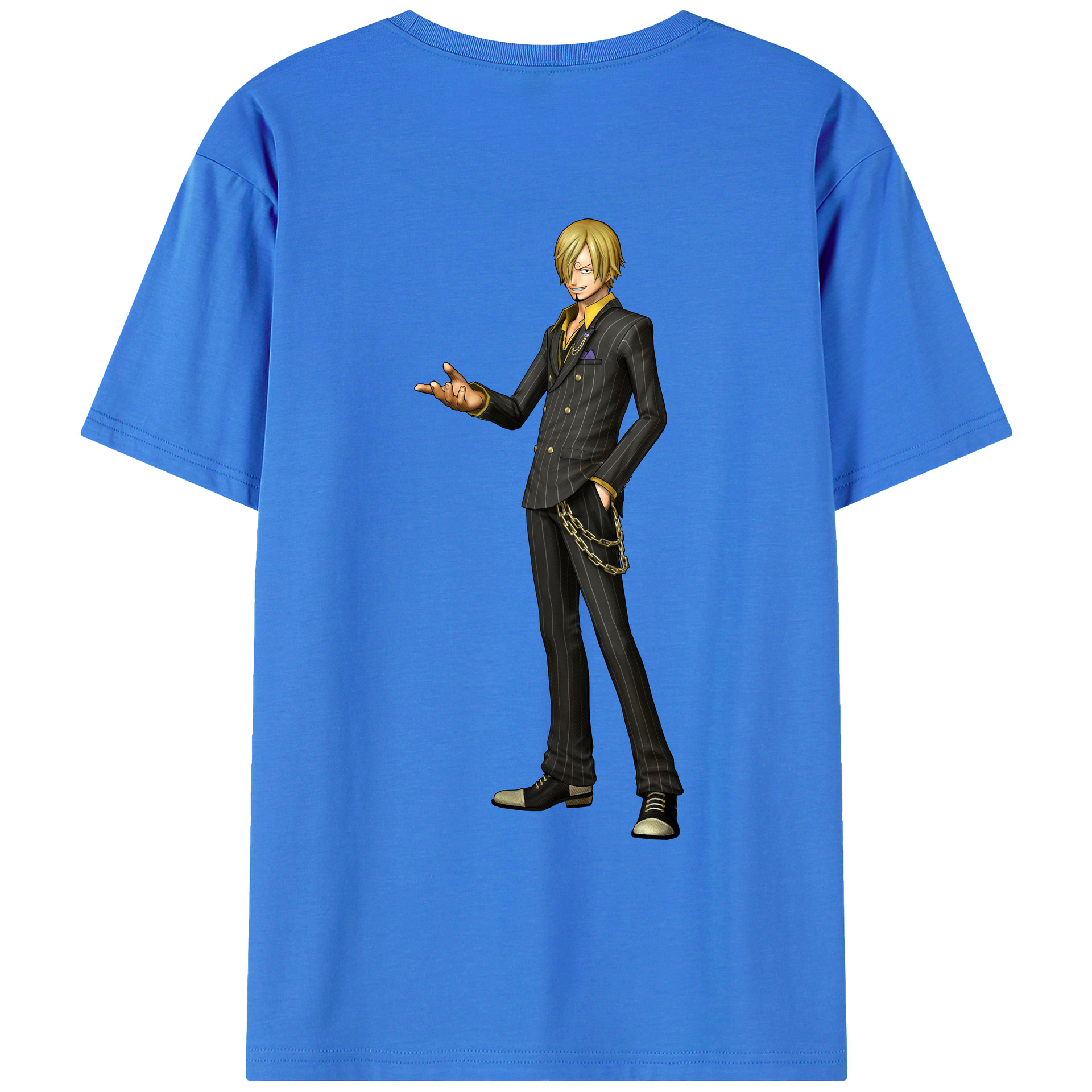 （画像用） ワンピース サンジ ONE PIECE Sanji 綿100％ メンズ半袖Tシャツ（バックプリント） 通気性