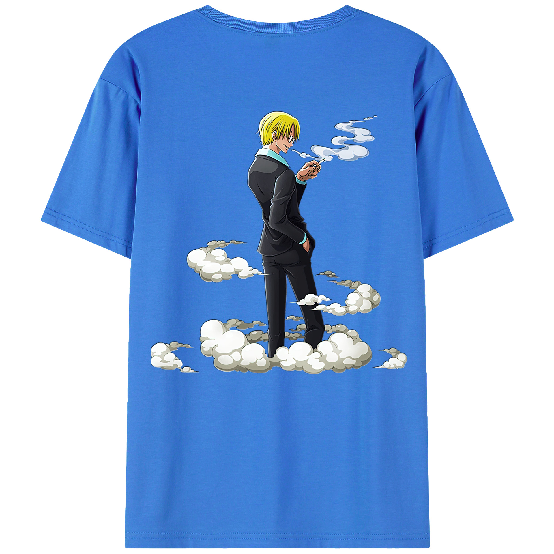 （画像用） ワンピース サンジ ONE PIECE Sanji 綿100％ メンズ半袖Tシャツ（バックプリント） 通気性