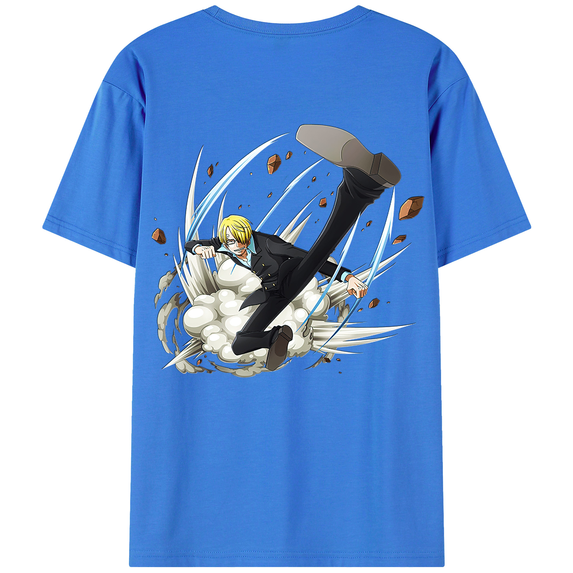 （画像用） ワンピース サンジ ONE PIECE Sanji 綿100％ メンズ半袖Tシャツ（バックプリント） 通気性