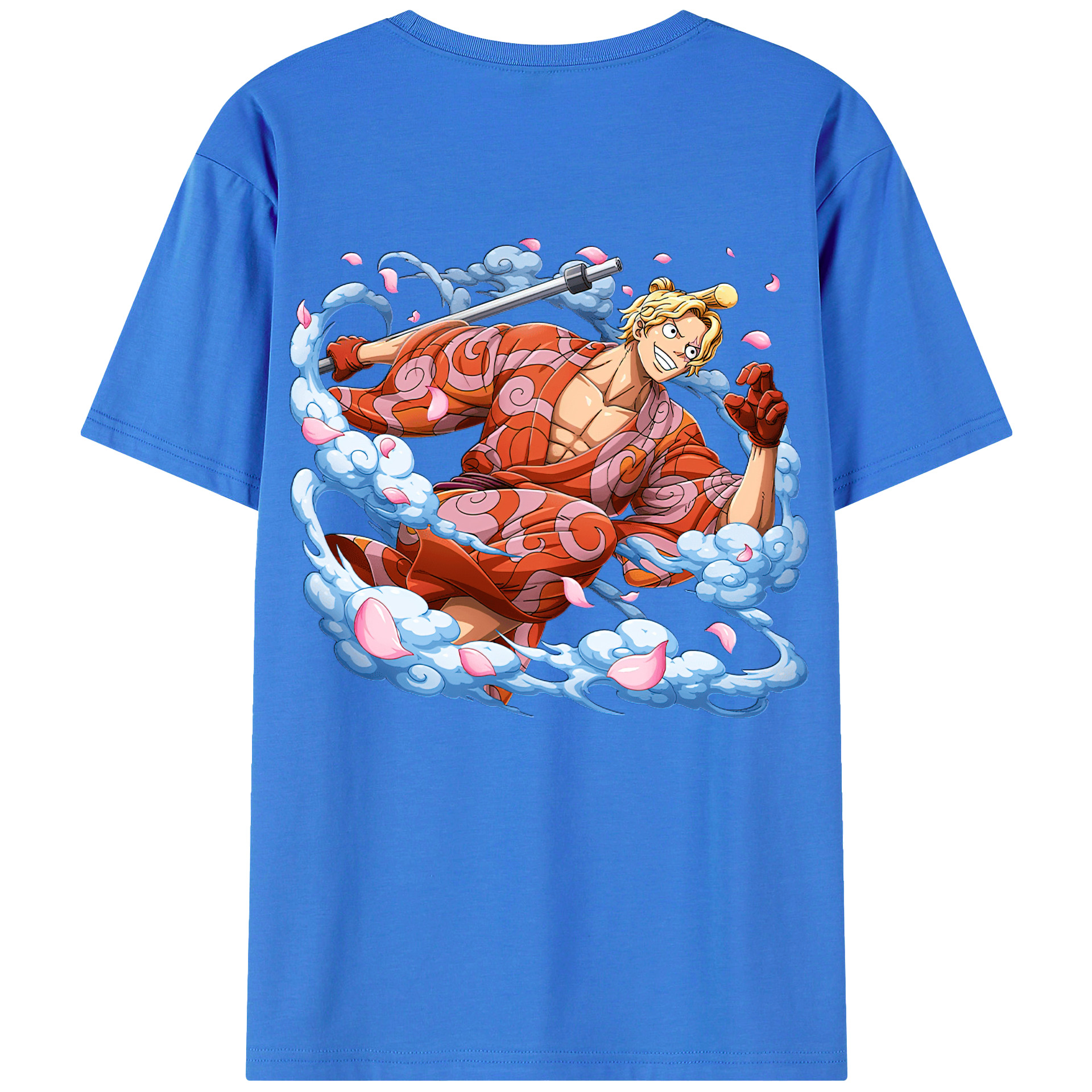 （画像用） ワンピース サンジ ONE PIECE Sanji 綿100％ メンズ半袖Tシャツ（バックプリント） 通気性