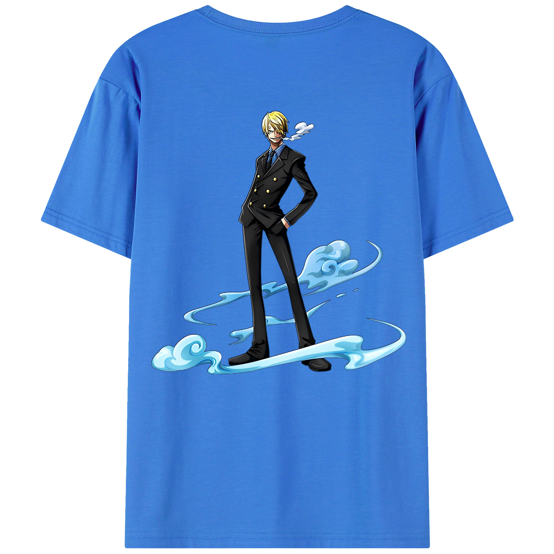 （画像用） ワンピース サンジ ONE PIECE Sanji 綿100％ メンズ半袖Tシャツ（バックプリント） 通気性