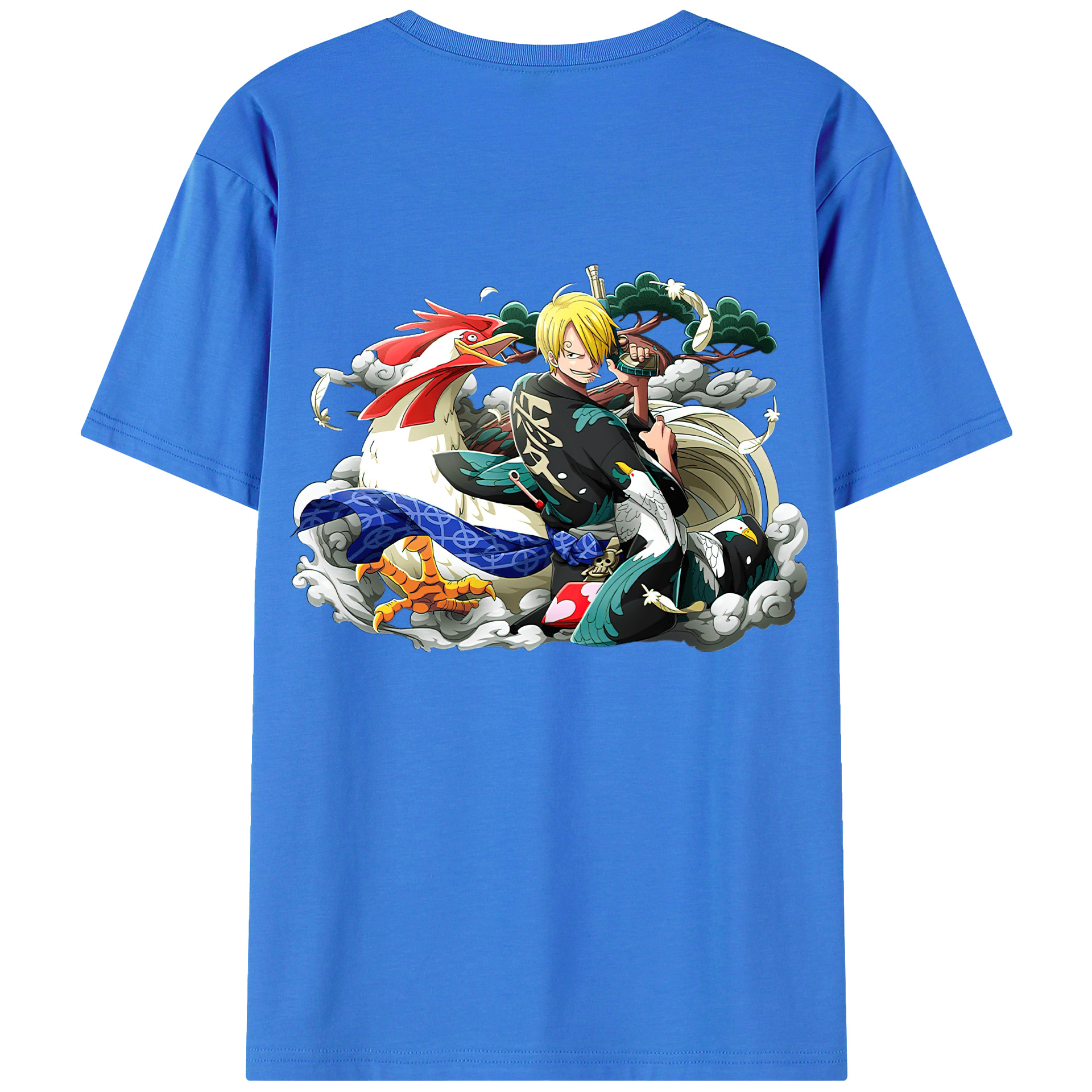 （画像用） ワンピース サンジ ONE PIECE Sanji 綿100％ メンズ半袖Tシャツ（バックプリント） 通気性
