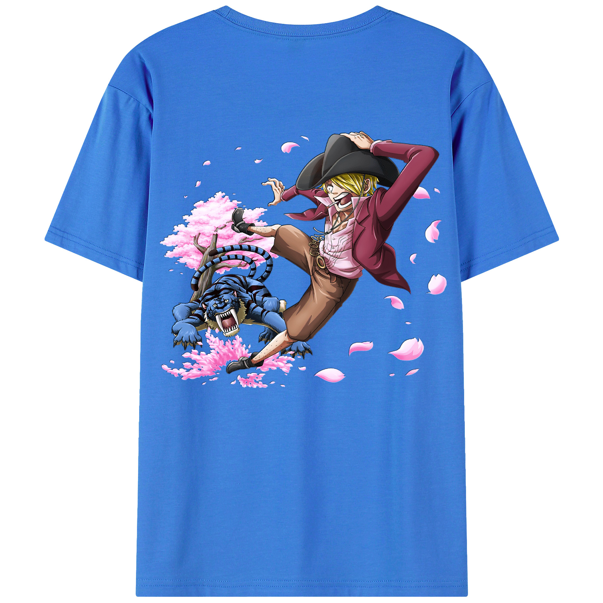 （画像用） ワンピース サンジ ONE PIECE Sanji 綿100％ メンズ半袖Tシャツ（バックプリント） 通気性