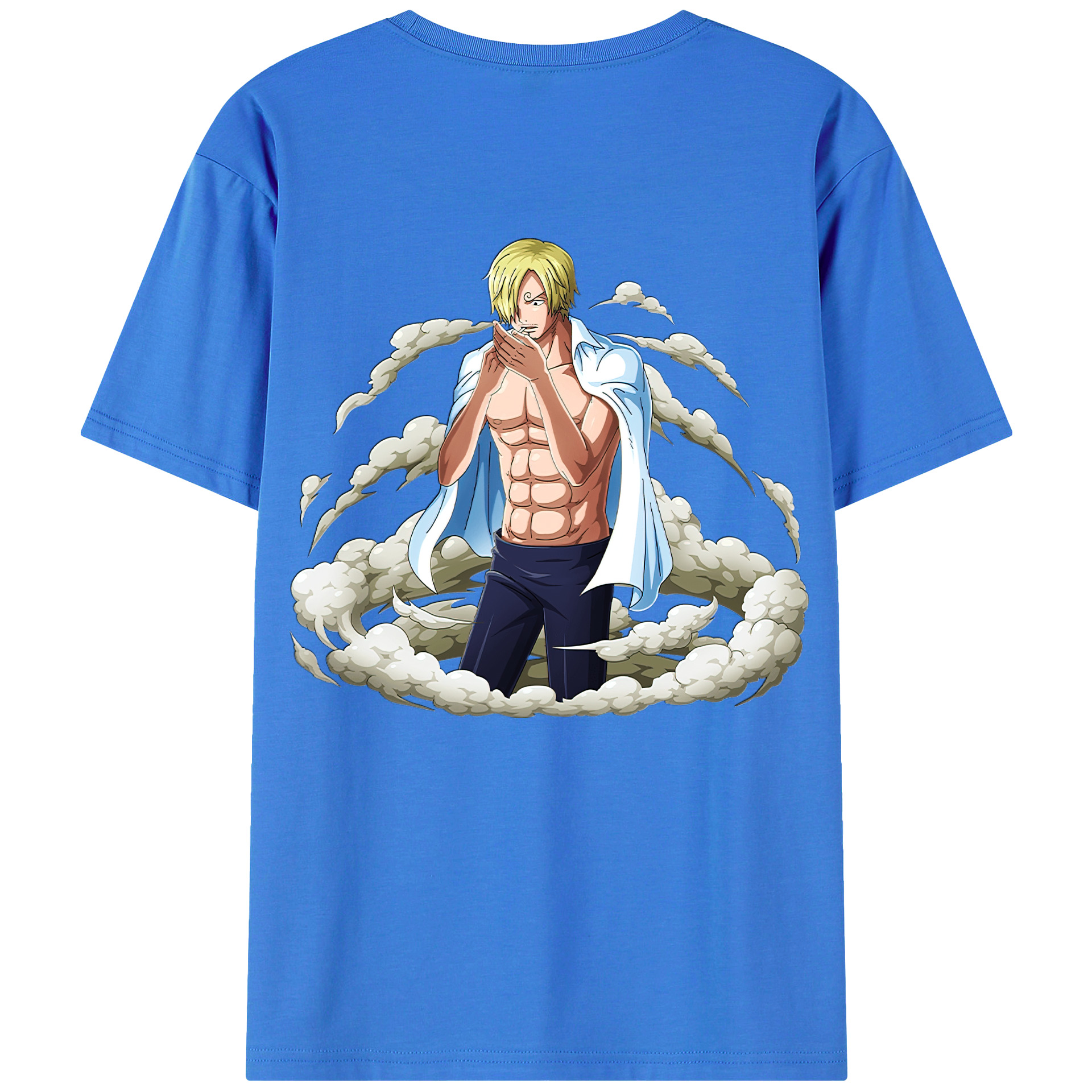 （画像用） ワンピース サンジ ONE PIECE Sanji 綿100％ メンズ半袖Tシャツ（バックプリント） 通気性
