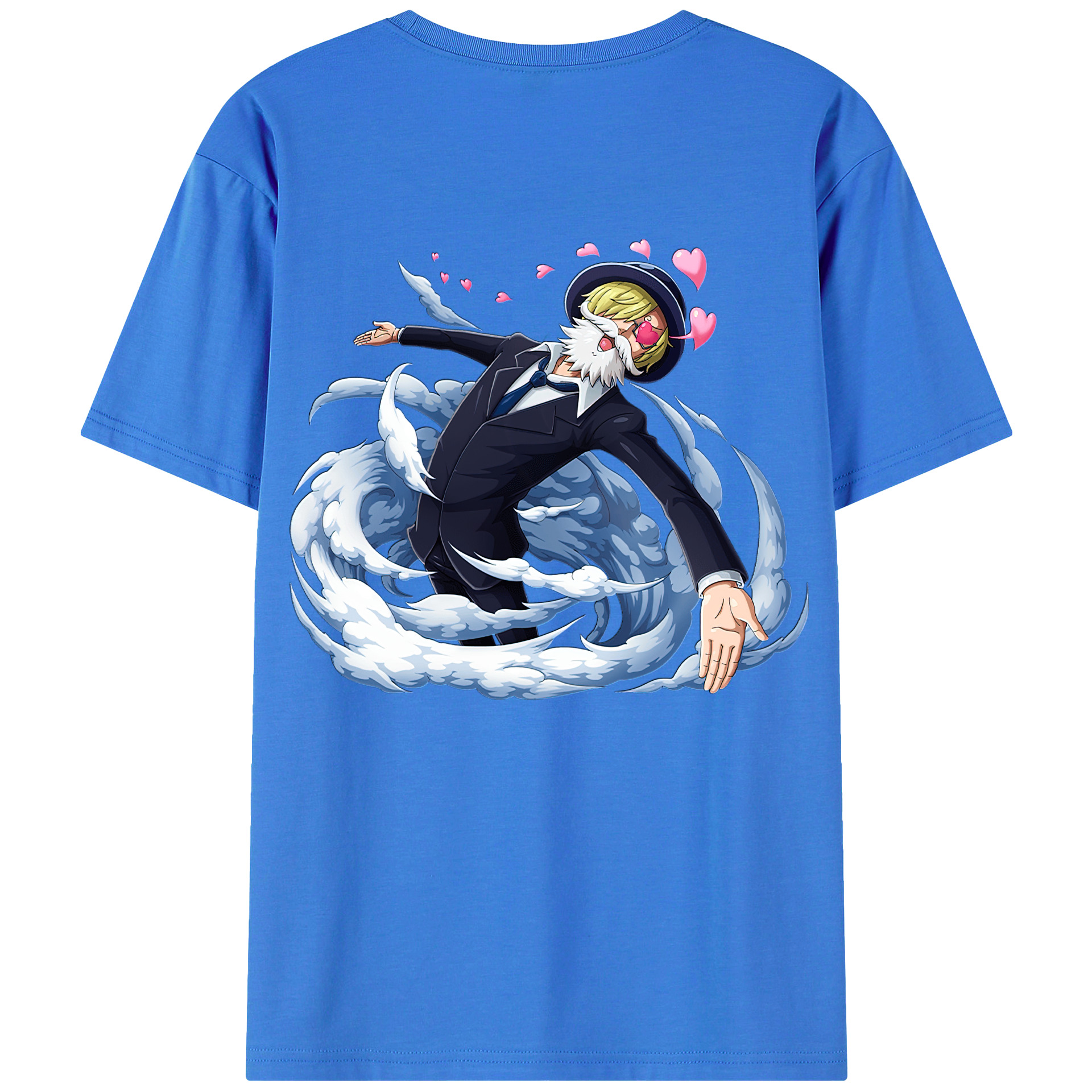 （画像用） ワンピース サンジ ONE PIECE Sanji 綿100％ メンズ半袖Tシャツ（バックプリント） 通気性