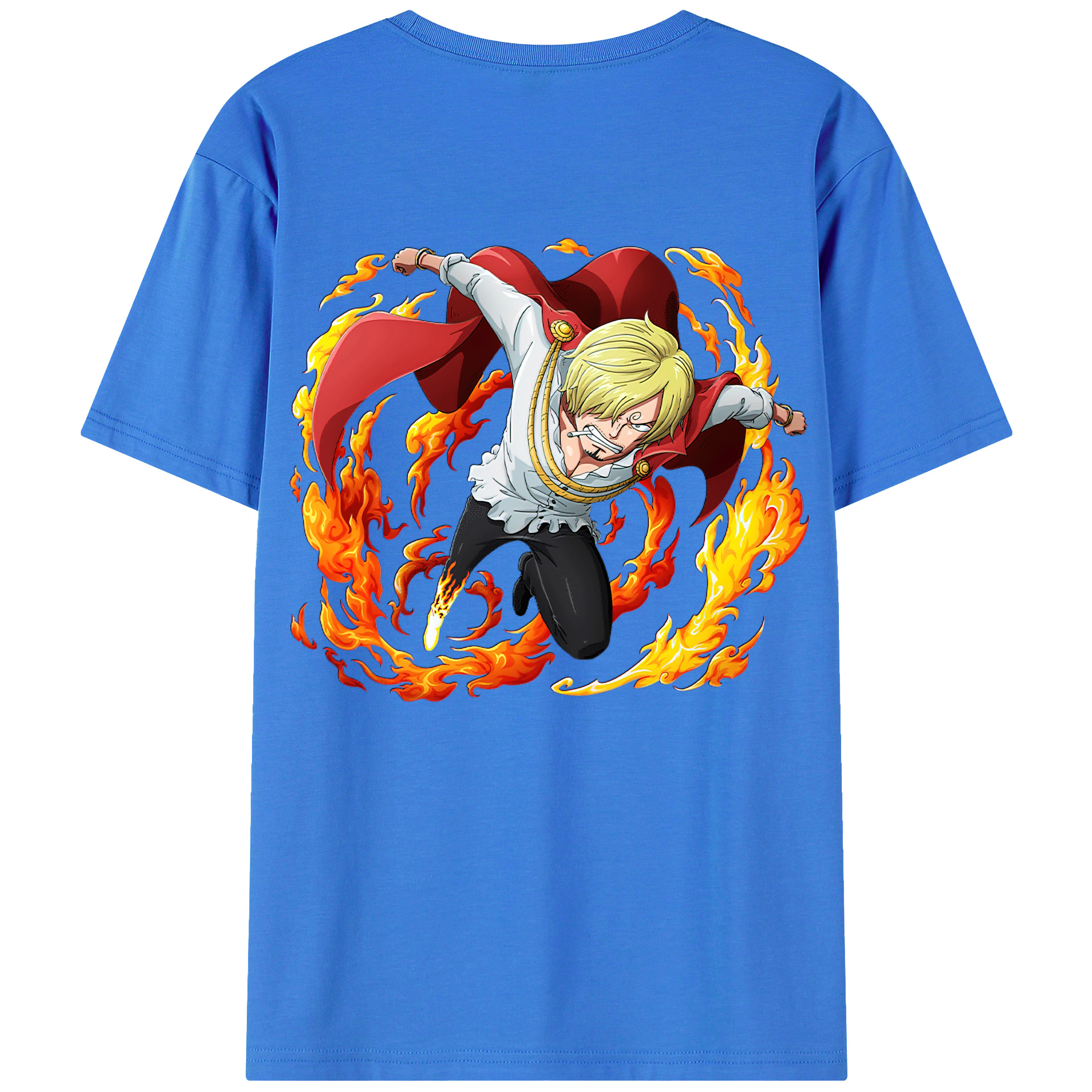 （画像用） ワンピース サンジ ONE PIECE Sanji 綿100％ メンズ半袖Tシャツ（バックプリント） 通気性