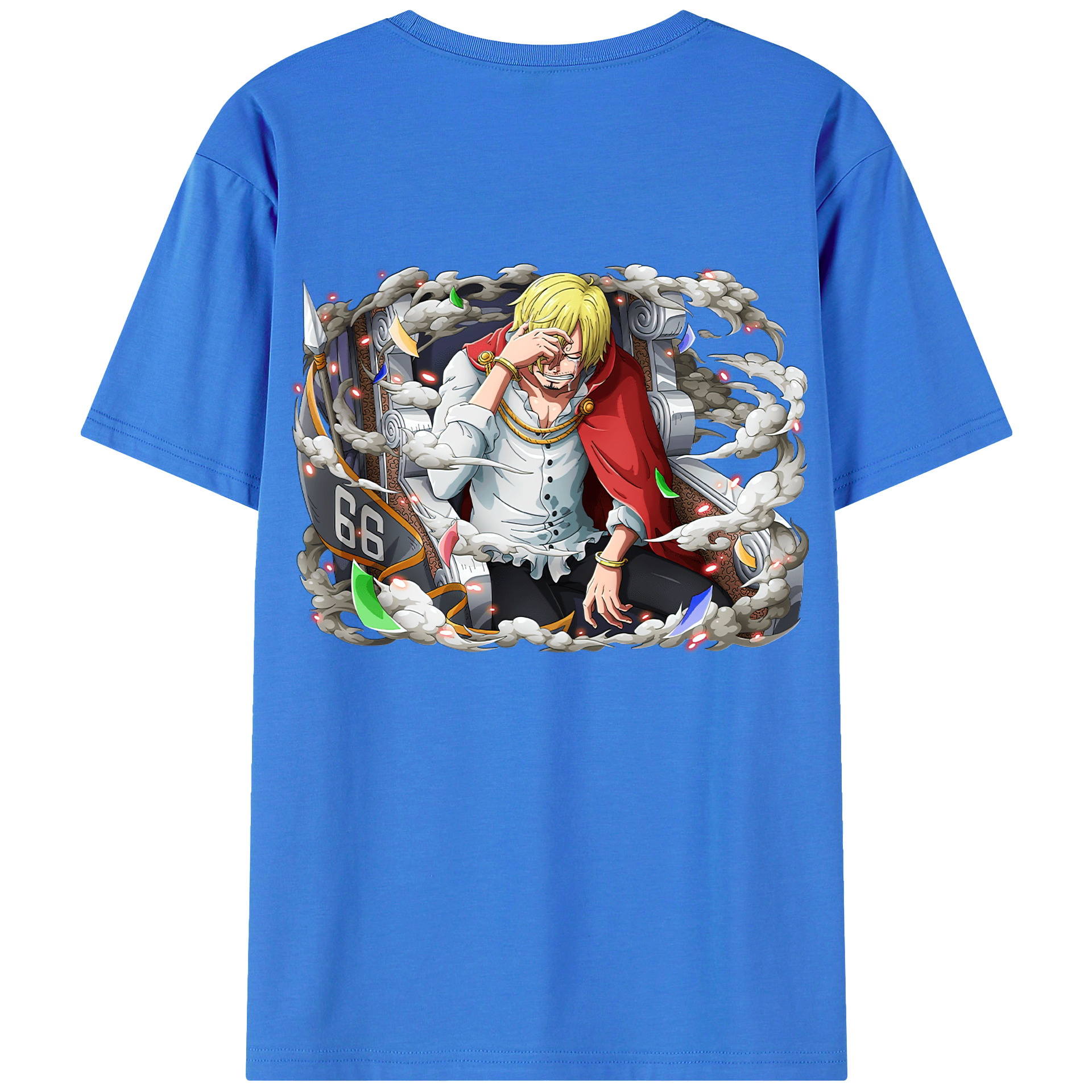 （画像用） ワンピース サンジ ONE PIECE Sanji 綿100％ メンズ半袖Tシャツ（バックプリント） 通気性