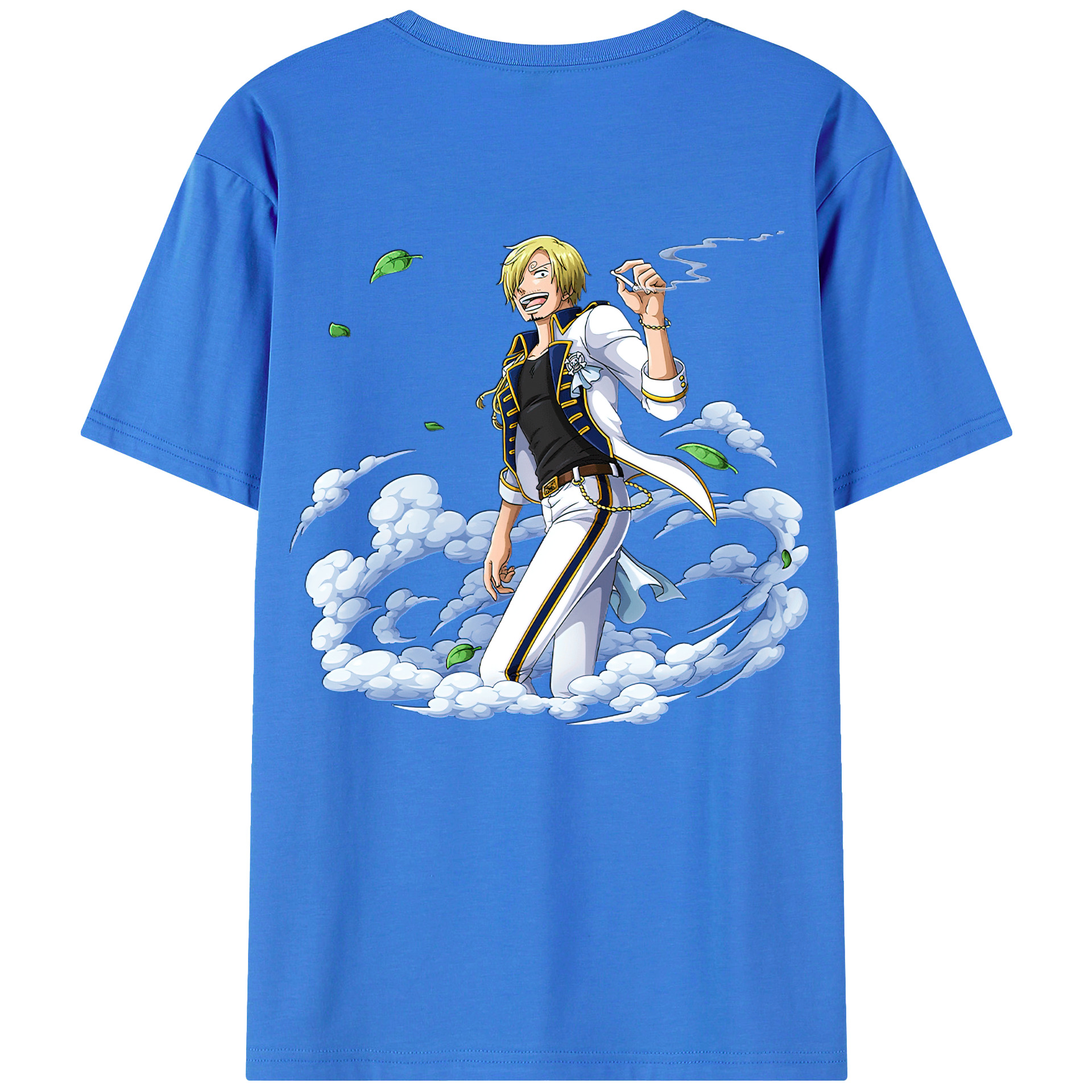 （画像用） ワンピース サンジ ONE PIECE Sanji 綿100％ メンズ半袖Tシャツ（バックプリント） 通気性