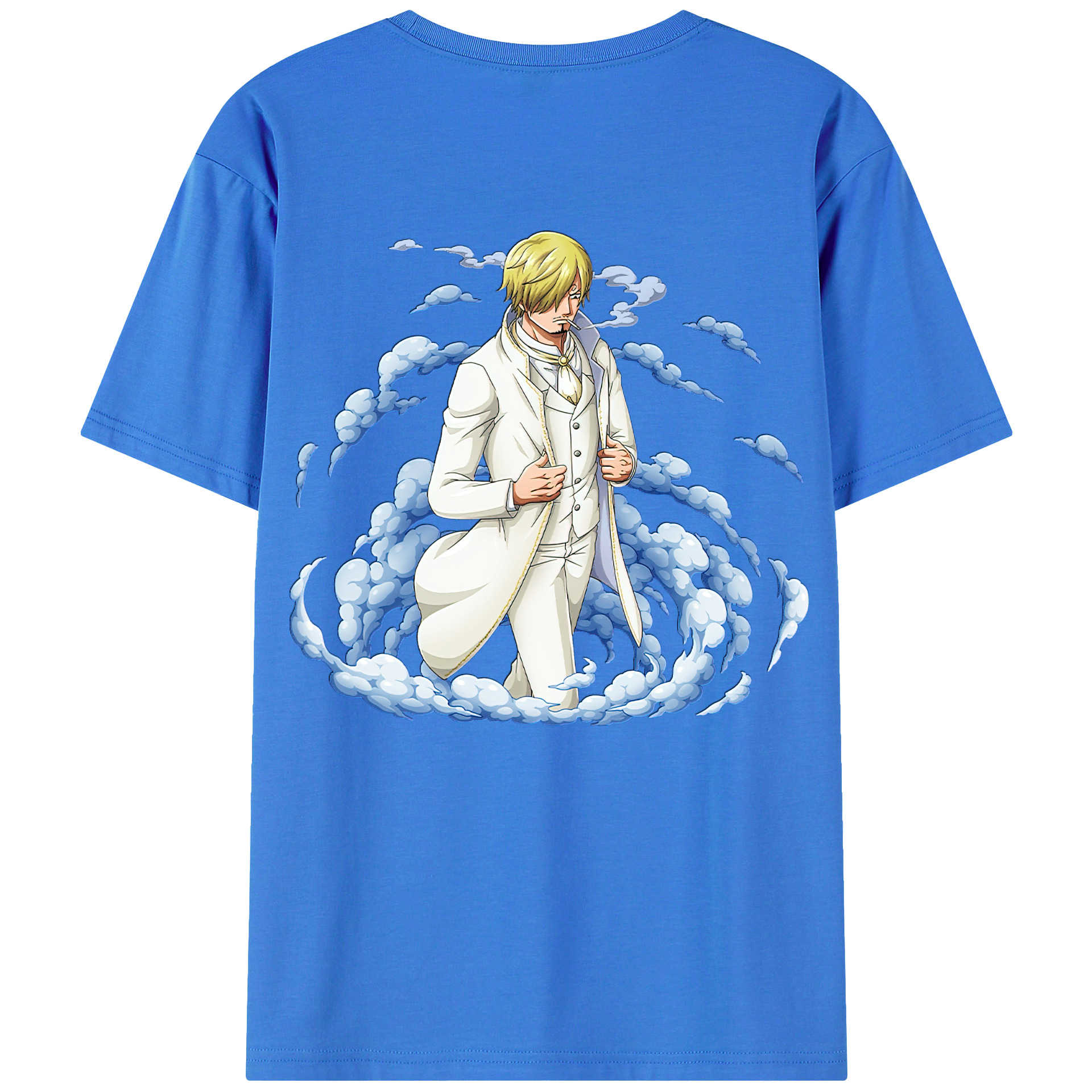 （画像用） ワンピース サンジ ONE PIECE Sanji 綿100％ メンズ半袖Tシャツ（バックプリント） 通気性