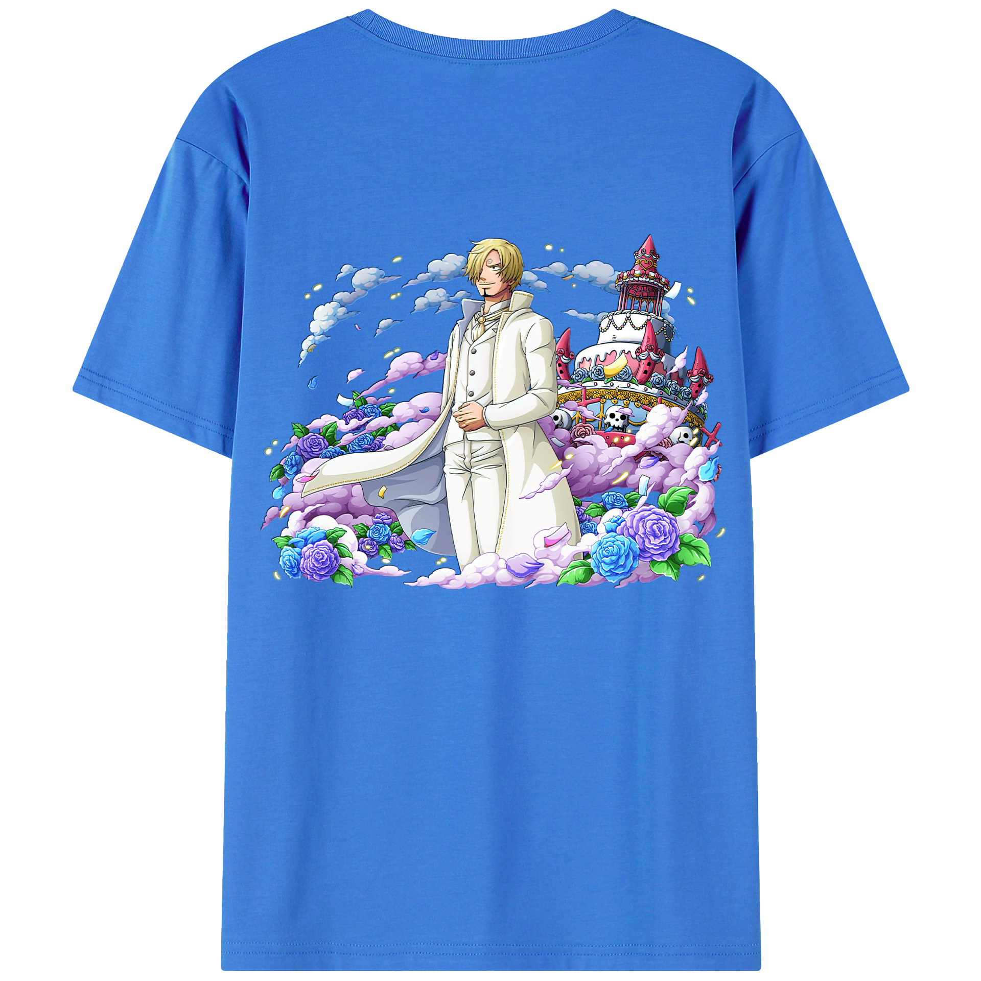 （画像用） ワンピース サンジ ONE PIECE Sanji 綿100％ メンズ半袖Tシャツ（バックプリント） 通気性
