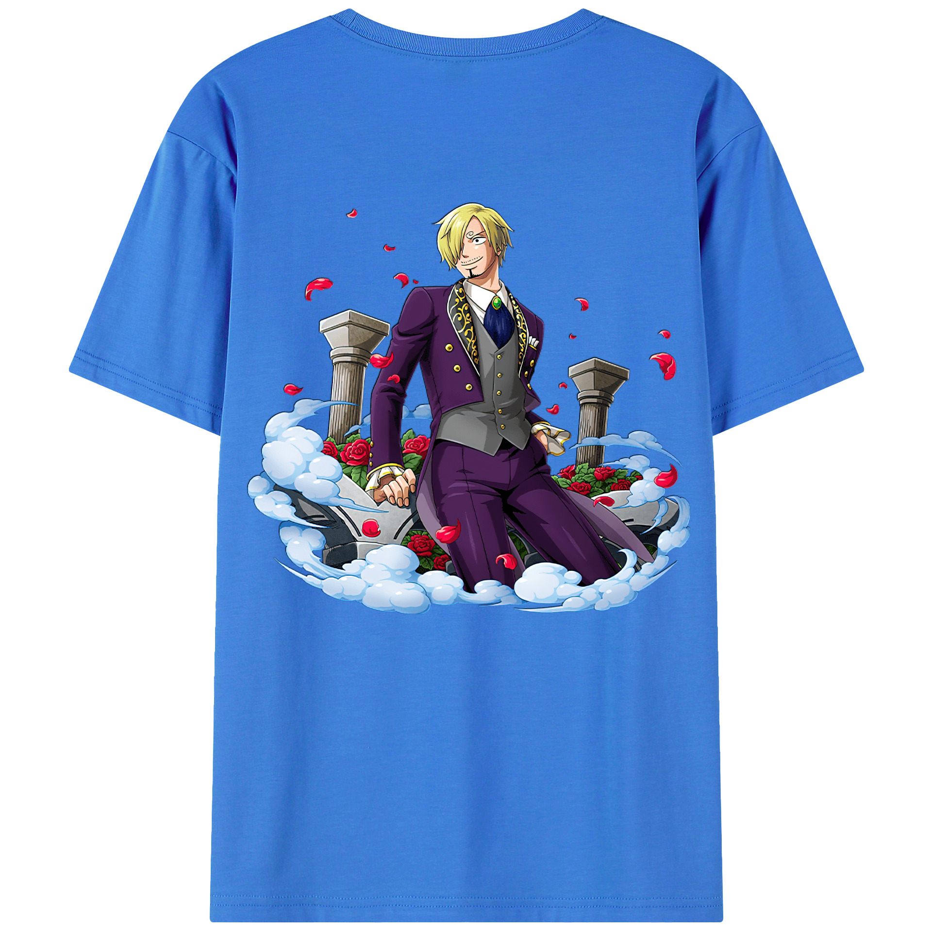 （画像用） ワンピース サンジ ONE PIECE Sanji 綿100％ メンズ半袖Tシャツ（バックプリント） 通気性