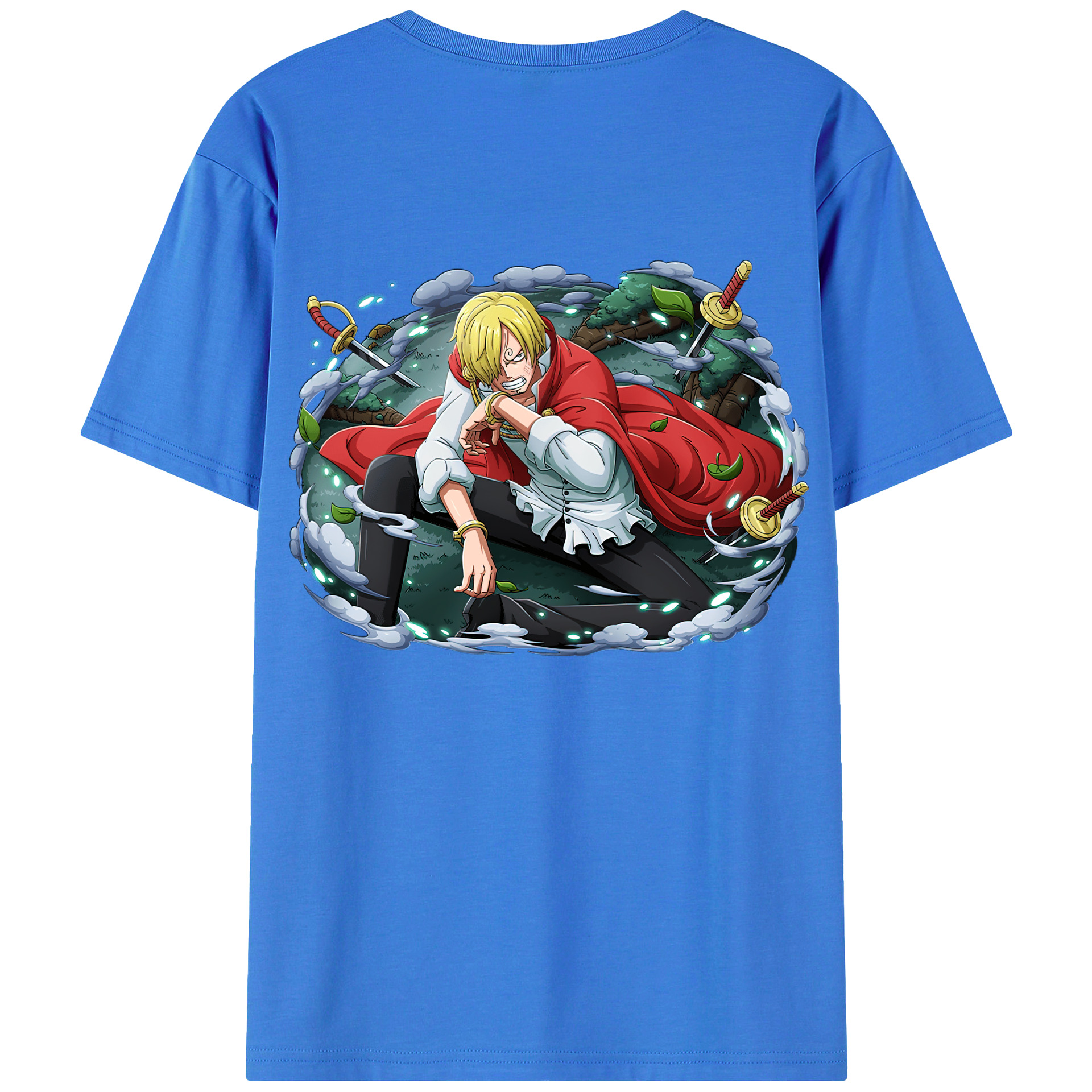 （画像用） ワンピース サンジ ONE PIECE Sanji 綿100％ メンズ半袖Tシャツ（バックプリント） 通気性