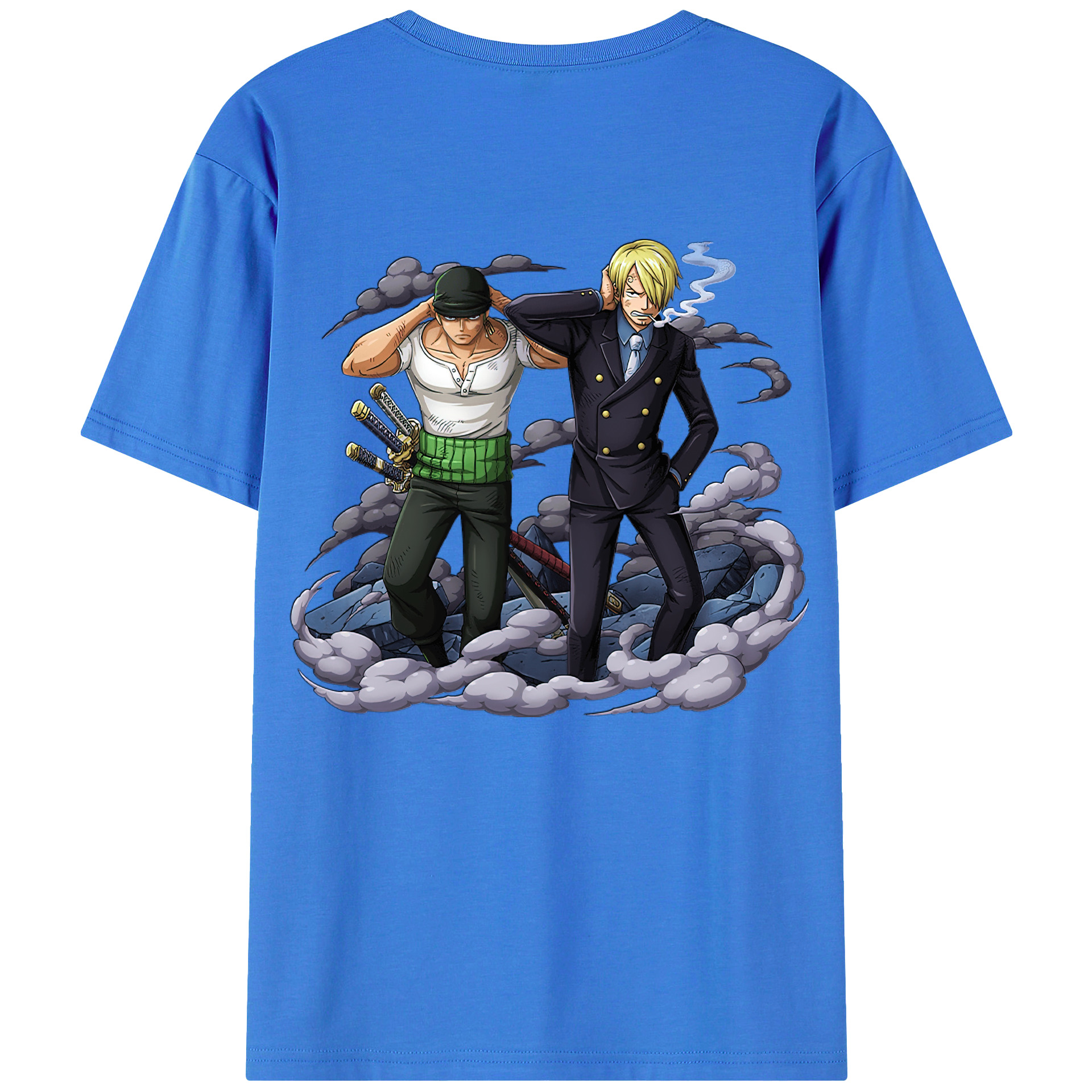 （画像用） ワンピース サンジ ONE PIECE Sanji 綿100％ メンズ半袖Tシャツ（バックプリント） 通気性