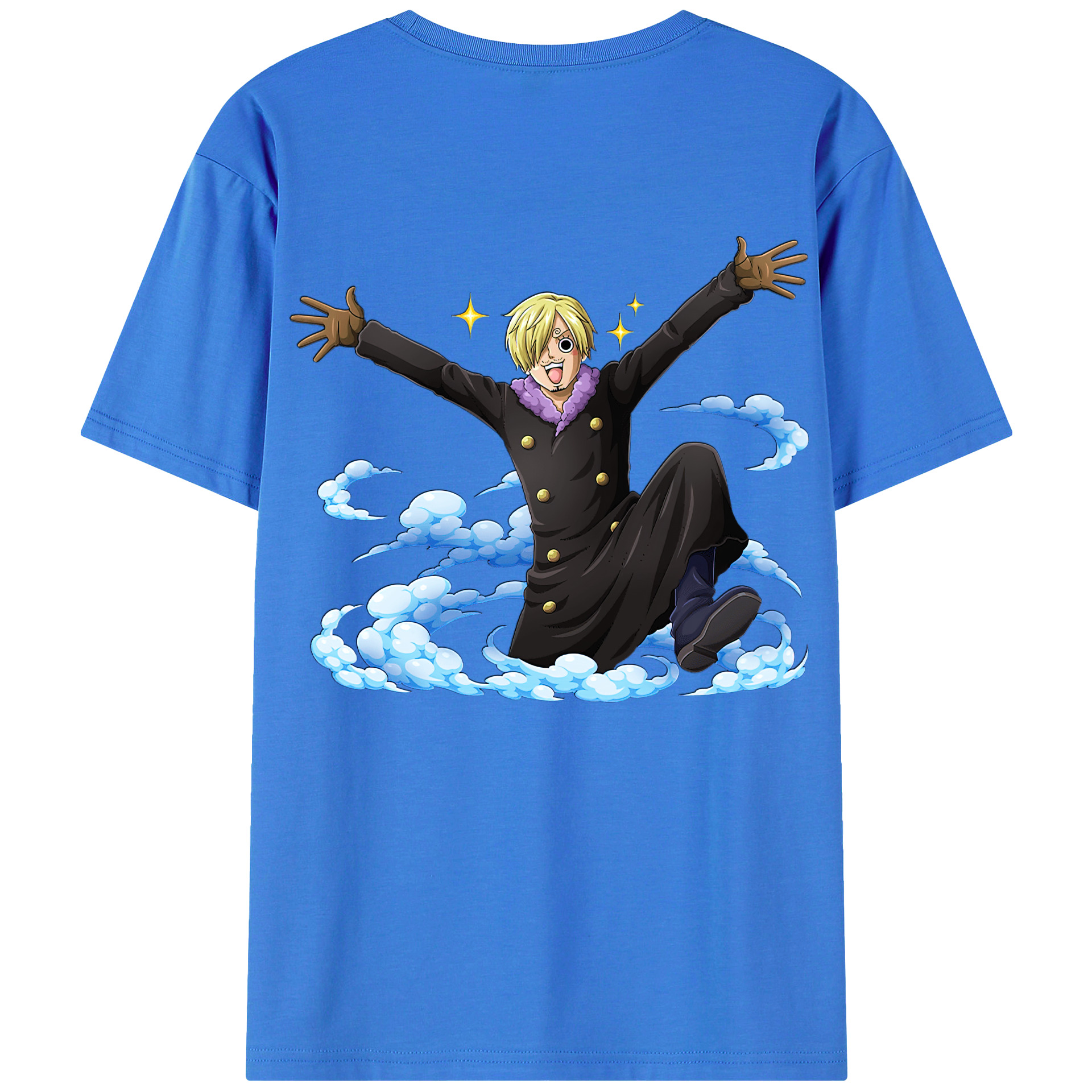 （画像用） ワンピース サンジ ONE PIECE Sanji 綿100％ メンズ半袖Tシャツ（バックプリント） 通気性