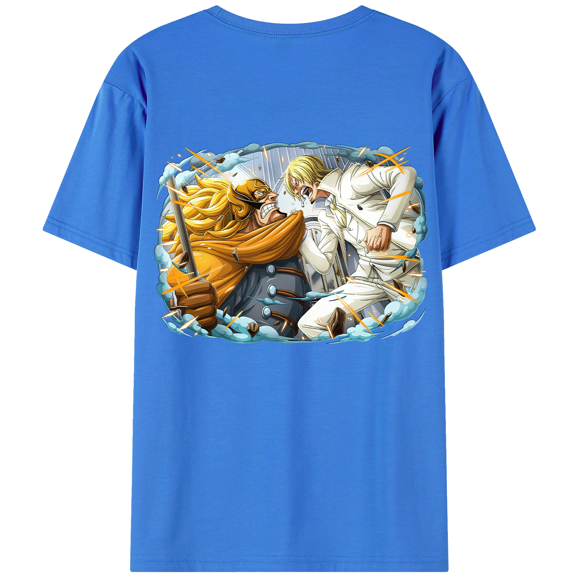 （画像用） ワンピース サンジ ONE PIECE Sanji 綿100％ メンズ半袖Tシャツ（バックプリント） 通気性