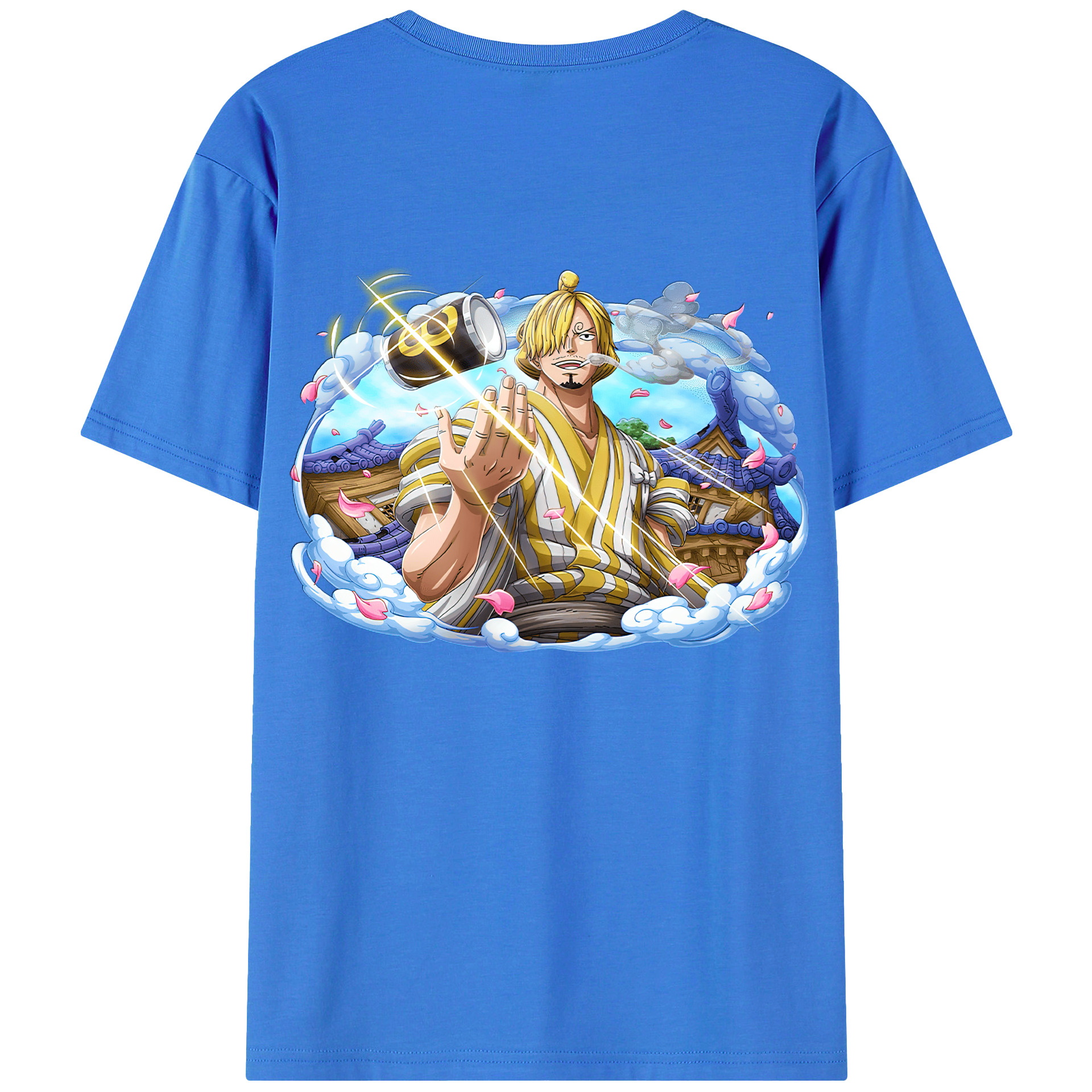 （画像用） ワンピース サンジ ONE PIECE Sanji 綿100％ メンズ半袖Tシャツ（バックプリント） 通気性