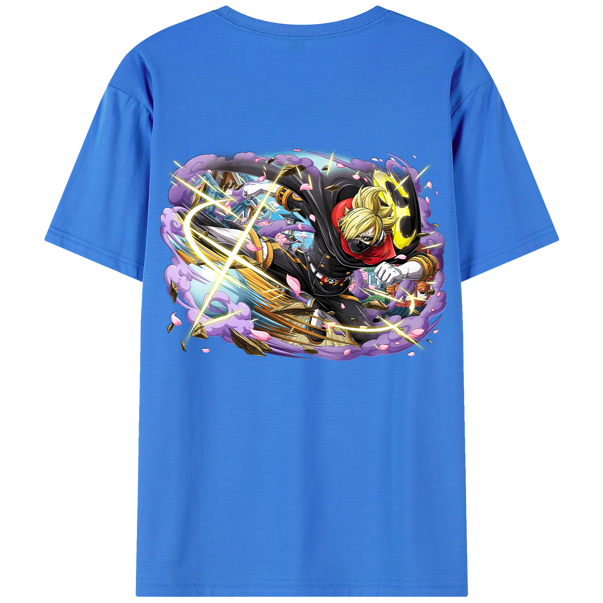（画像用） ワンピース サンジ ONE PIECE Sanji 綿100％ メンズ半袖Tシャツ（バックプリント） 通気性