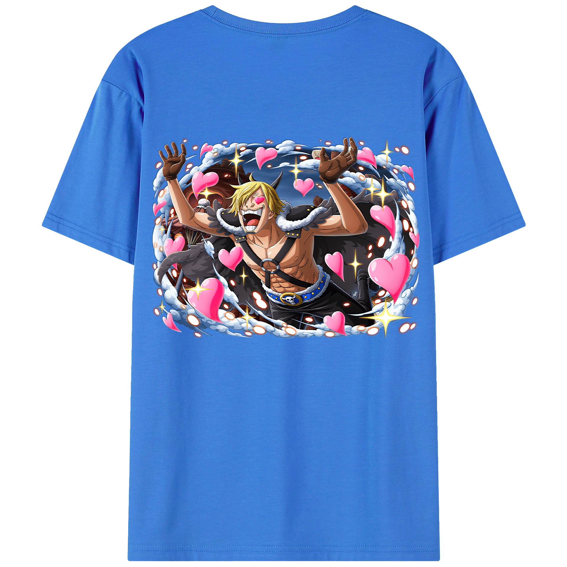 （画像用） ワンピース サンジ ONE PIECE Sanji 綿100％ メンズ半袖Tシャツ（バックプリント） 通気性