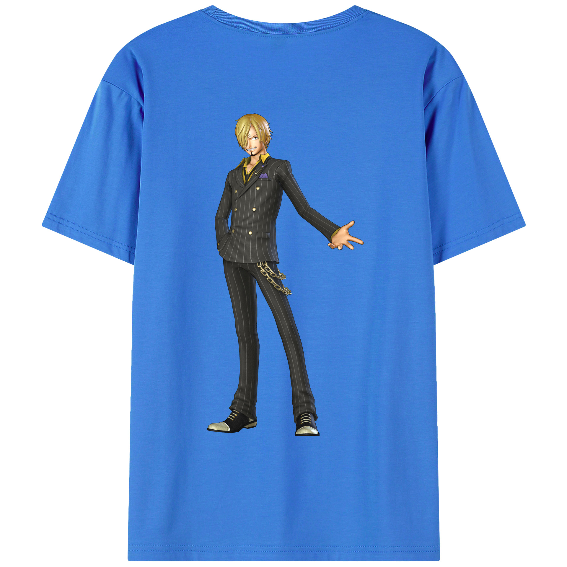 （画像用） ワンピース サンジ ONE PIECE Sanji 綿100％ メンズ半袖Tシャツ（バックプリント） 通気性