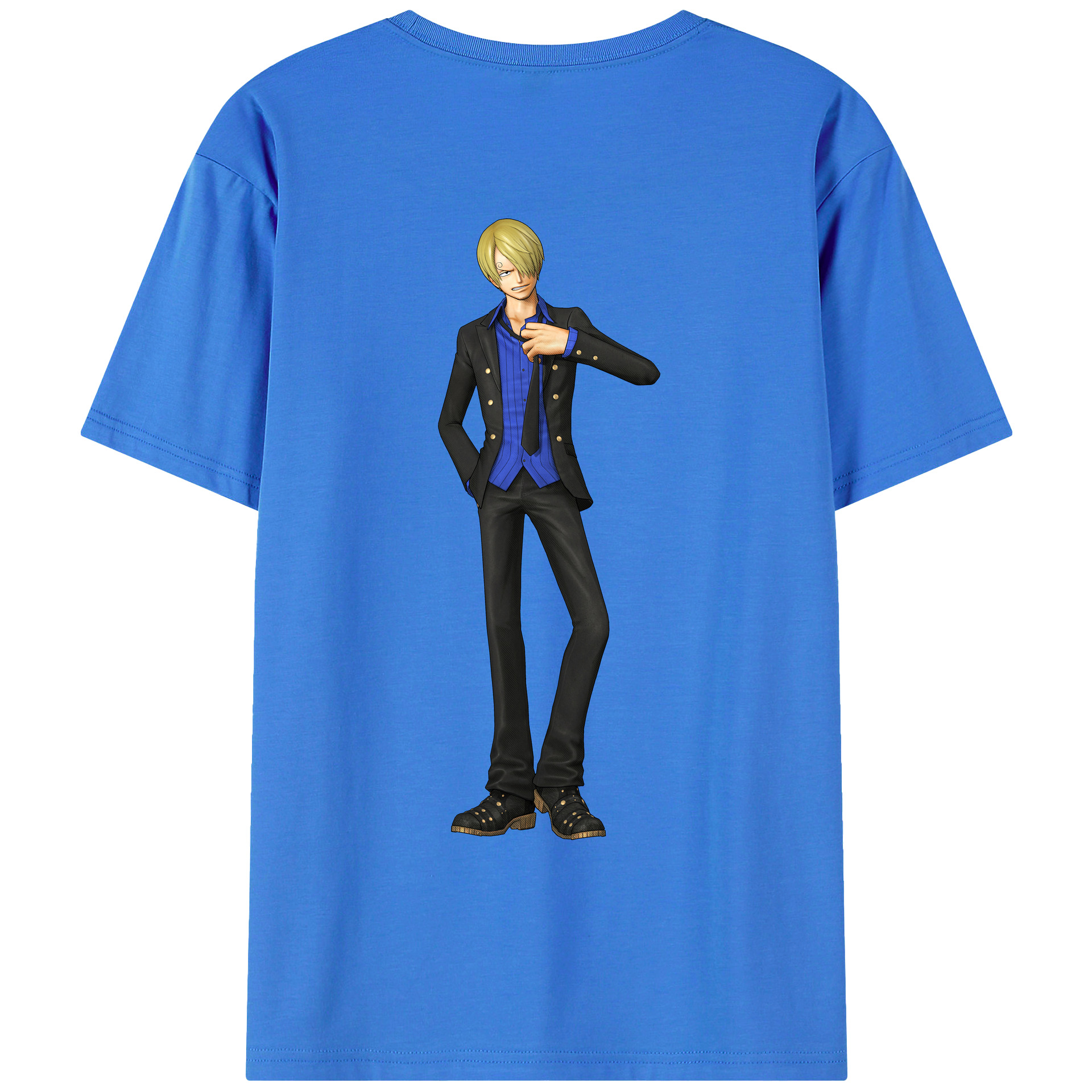 （画像用） ワンピース サンジ ONE PIECE Sanji 綿100％ メンズ半袖Tシャツ（バックプリント） 通気性